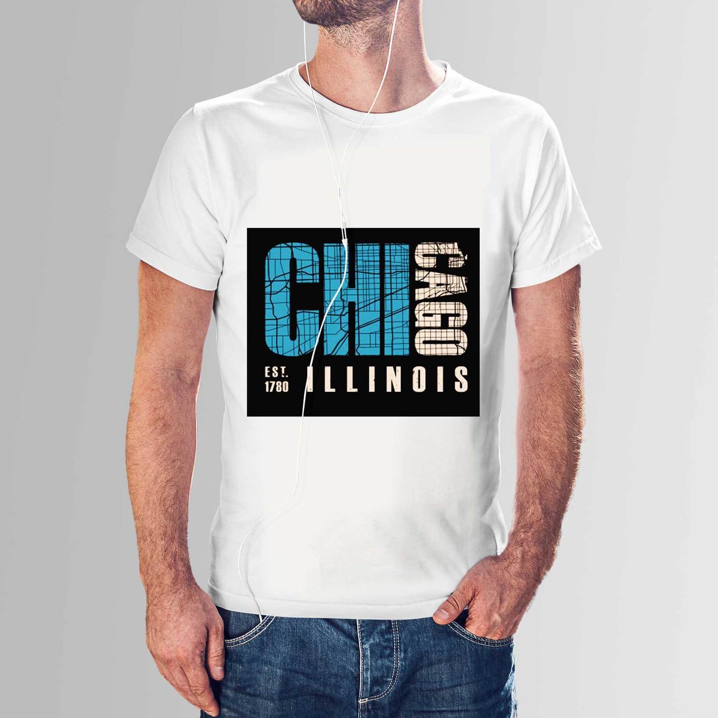 Talk By Fashion CHICAGO White T-shirt for Men