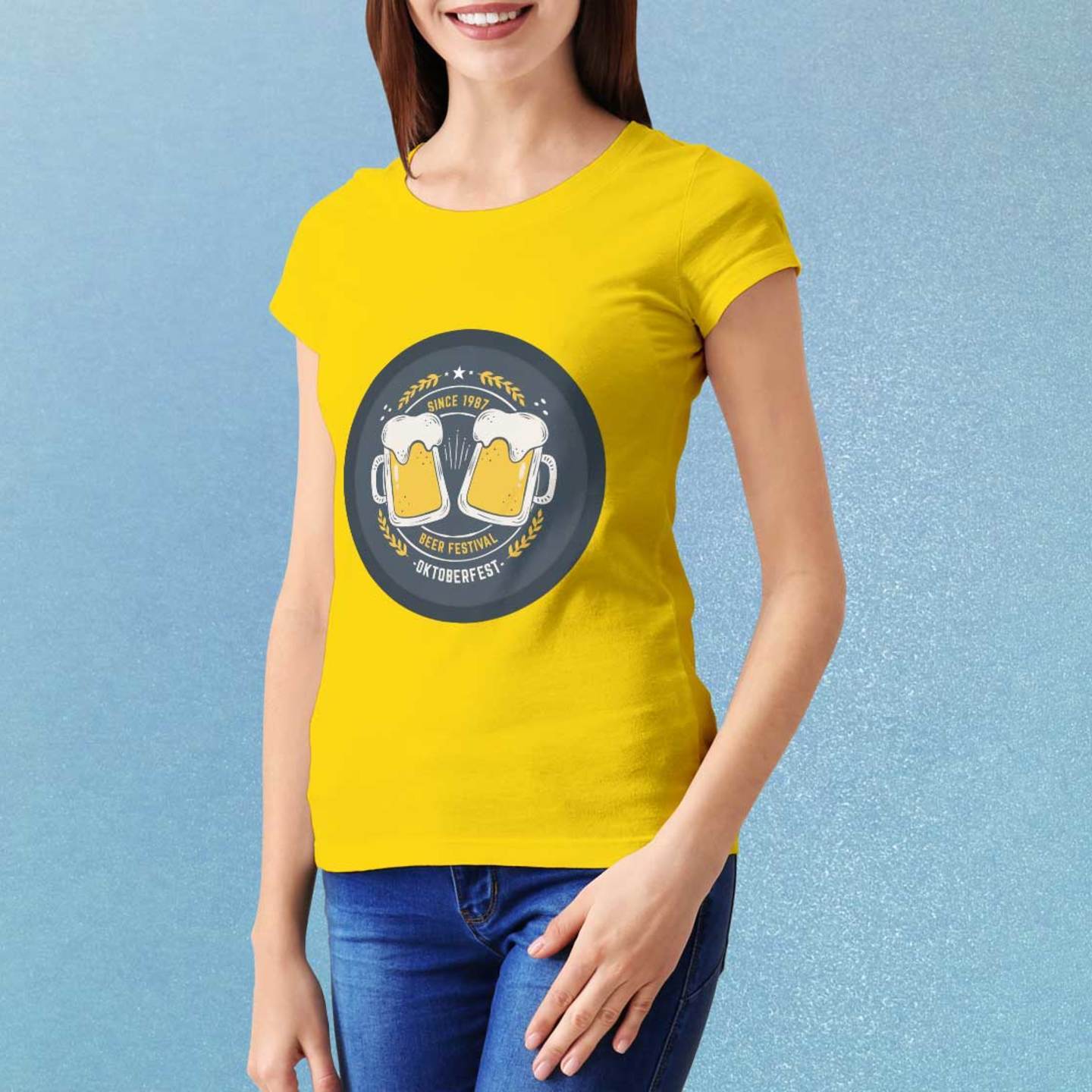 Talk By Fashion BEER Festival Designer Yellow Women t-shirt
