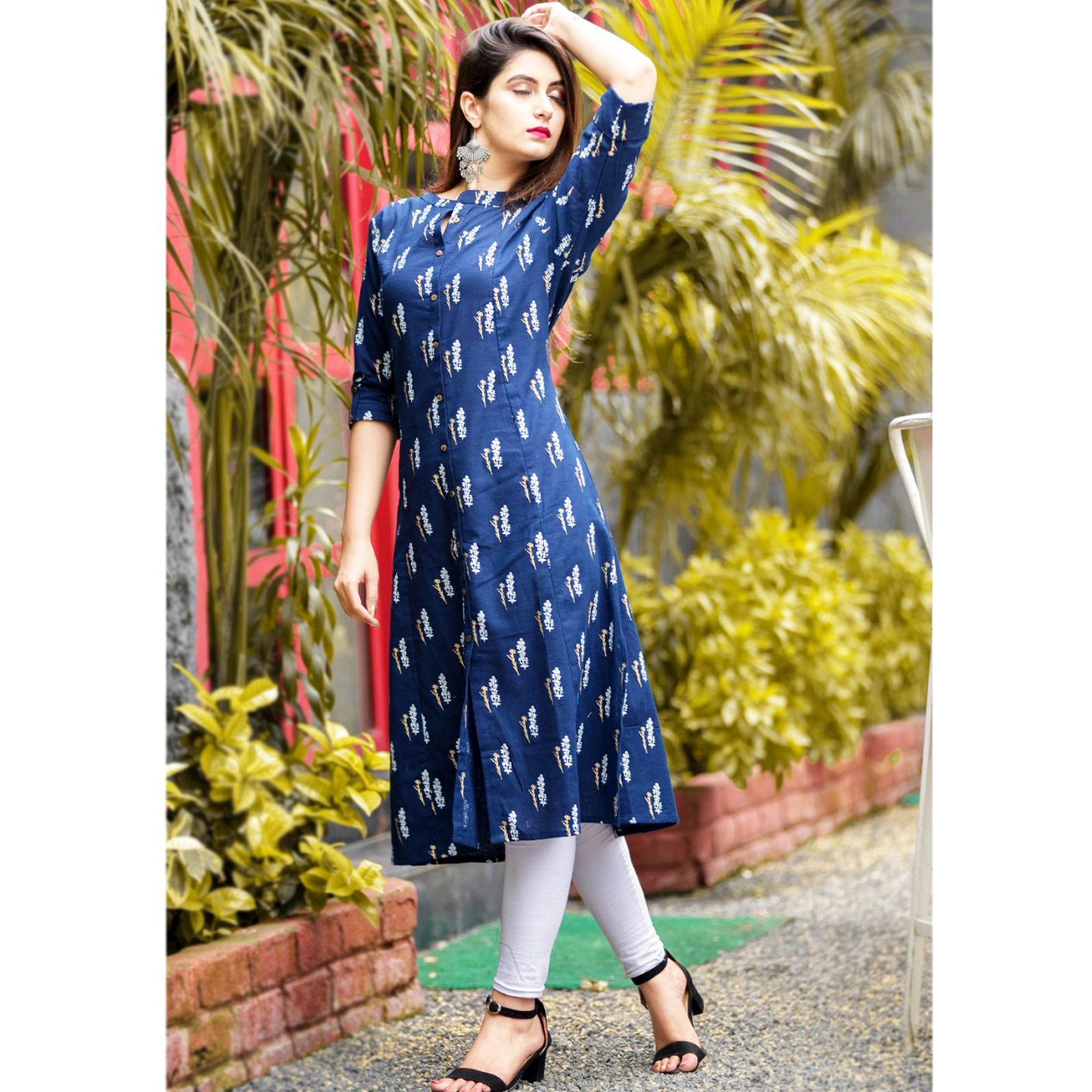 TBF Nevy Blue Printed Kurti for Women