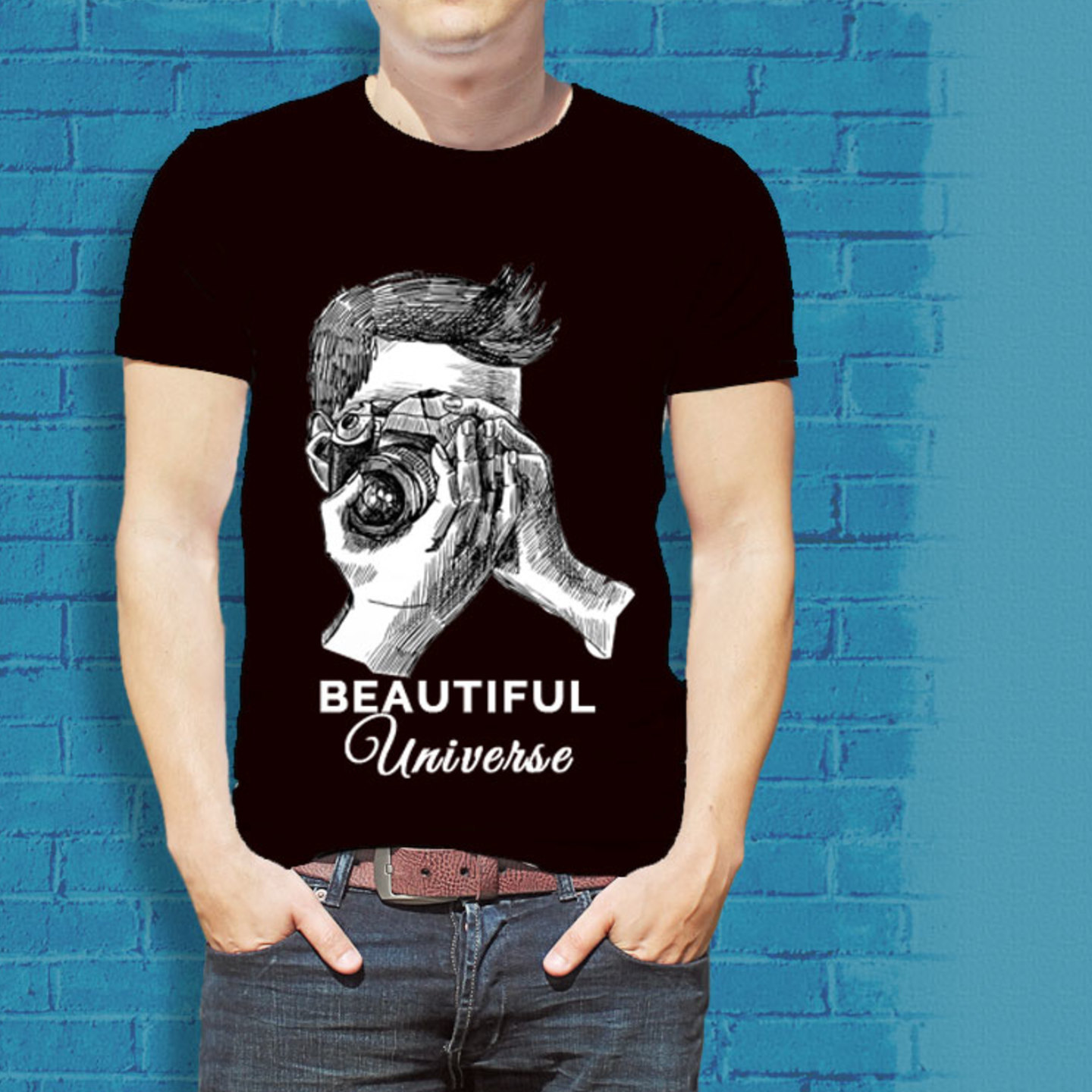 Talk By Fashion Creative Art T-shirt for Men Black