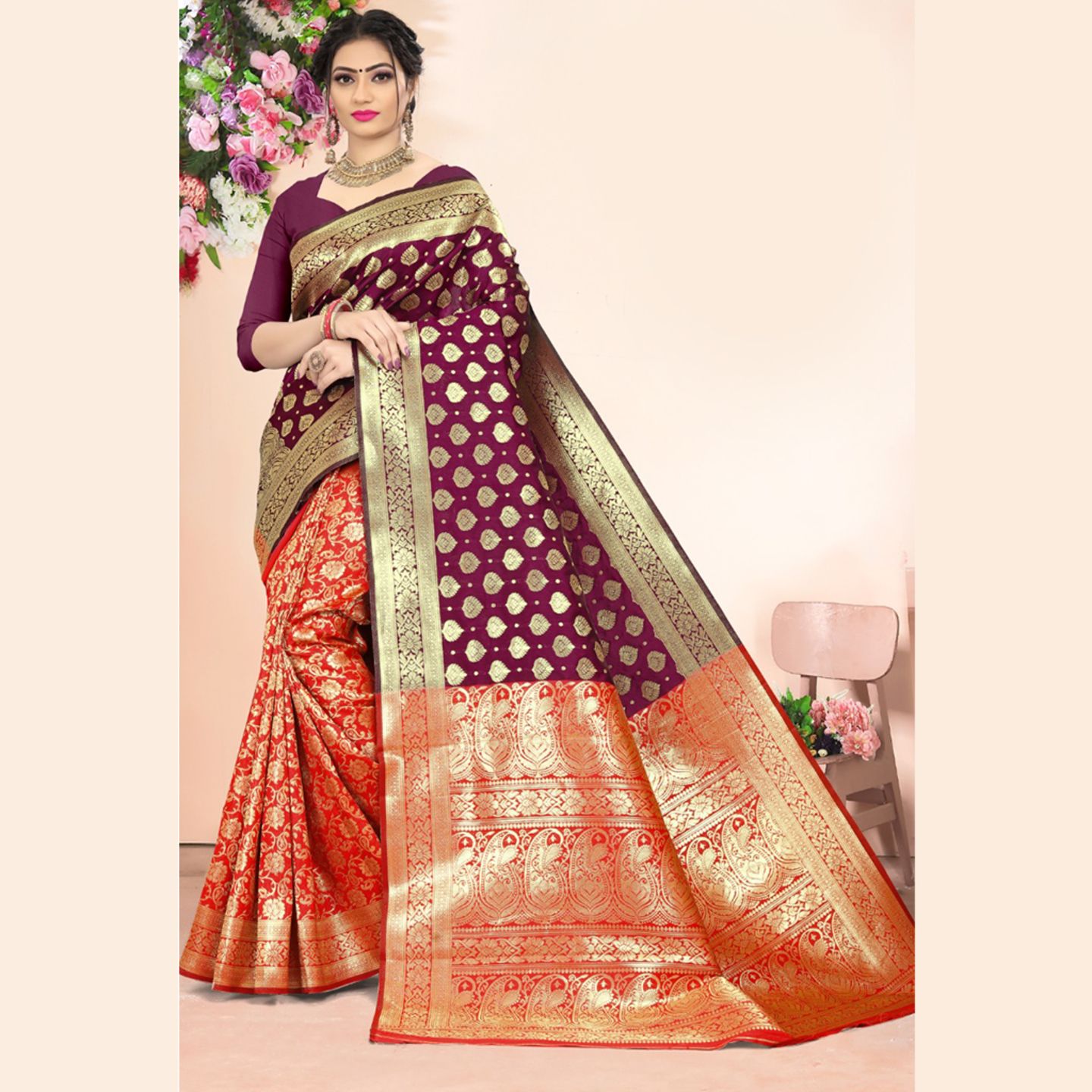 Talk By Fashion Women Festive Wear Heavy Silk Saree