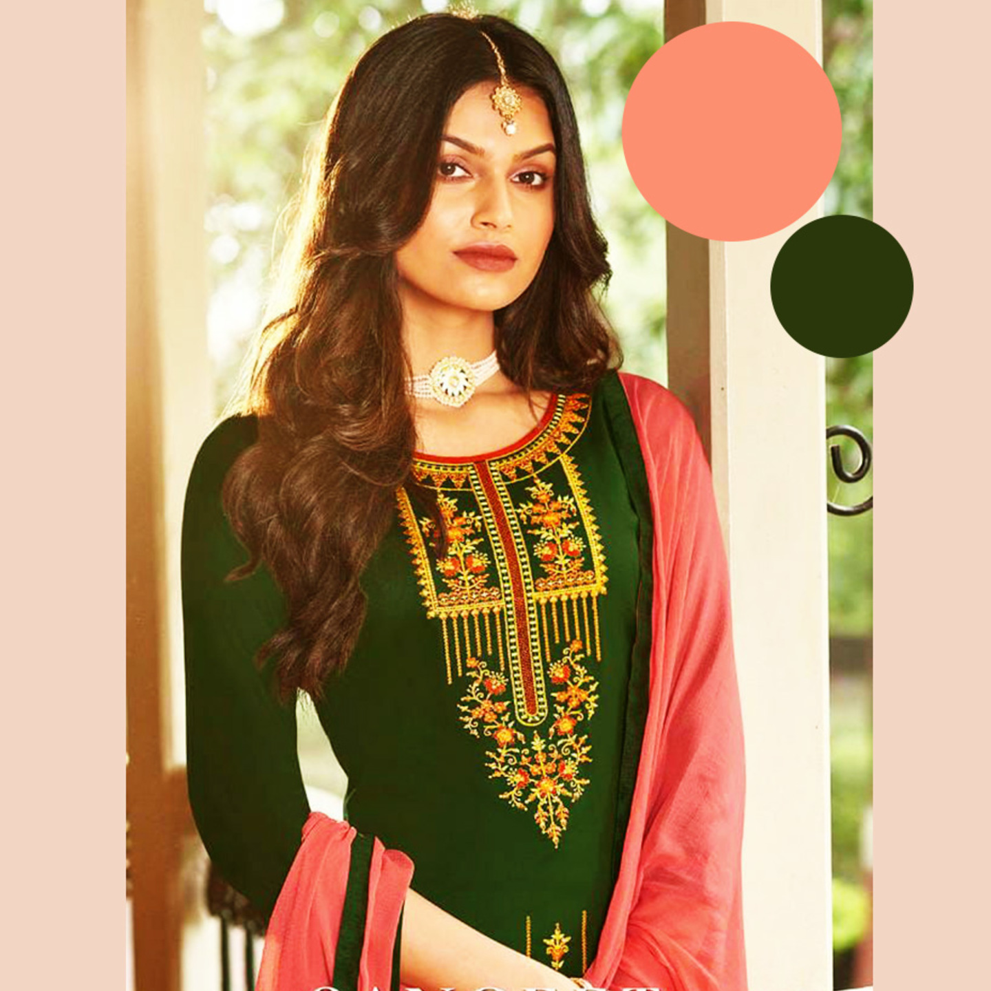 Talk By Fashion Women Embroidered Kurta with Skirt and Dupatta Set