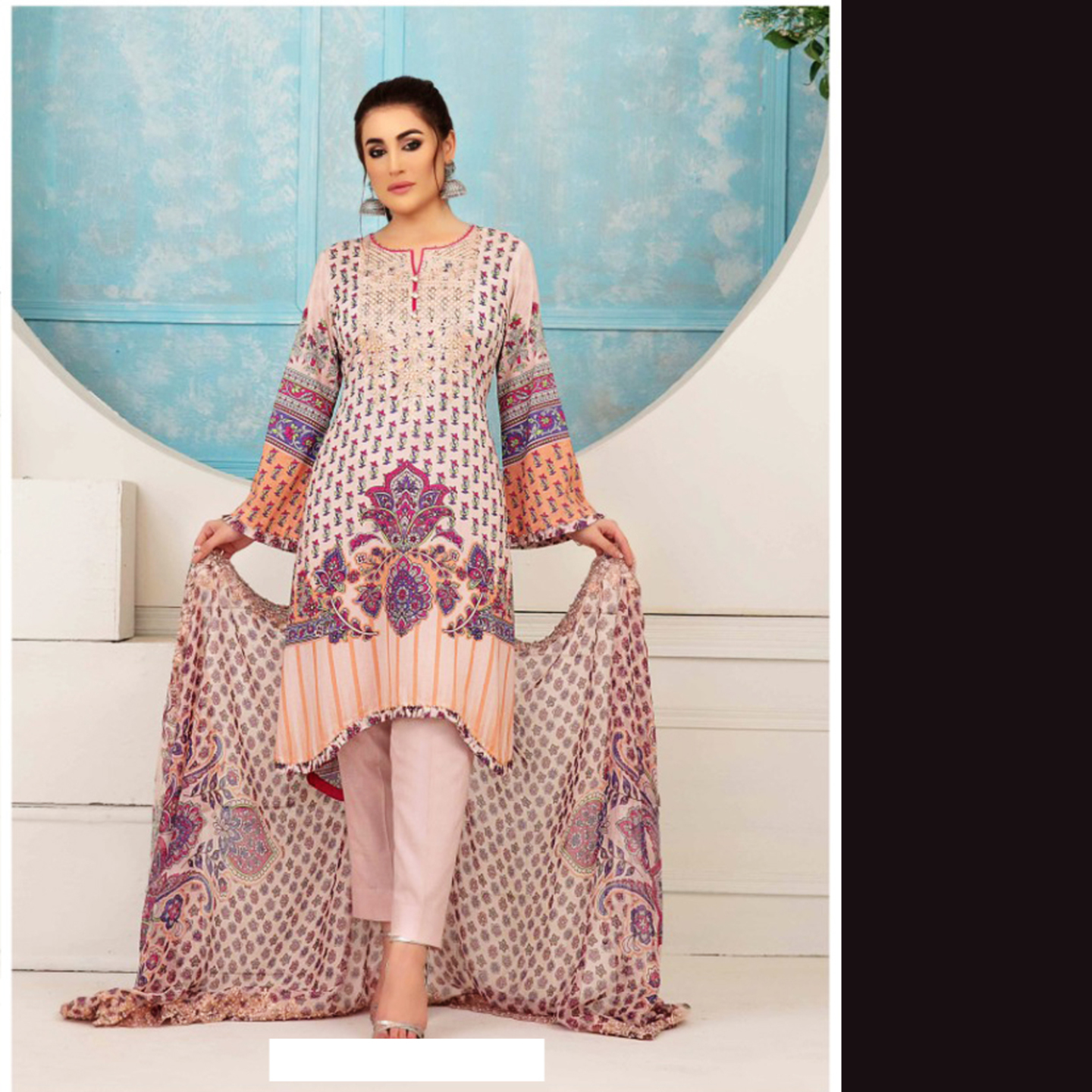 Talk By Fashion Women Japan Satin Silk Karachi Dress Material Multicolor