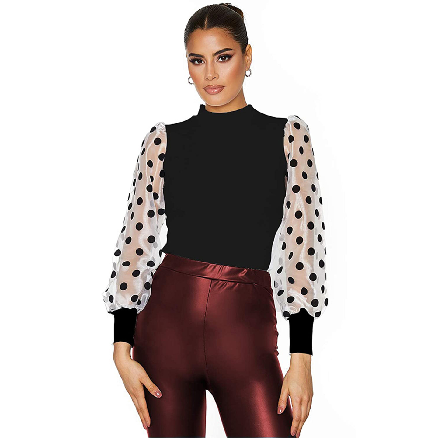 Talk By Fashion Women High Neck Stretchable T-shirt Top