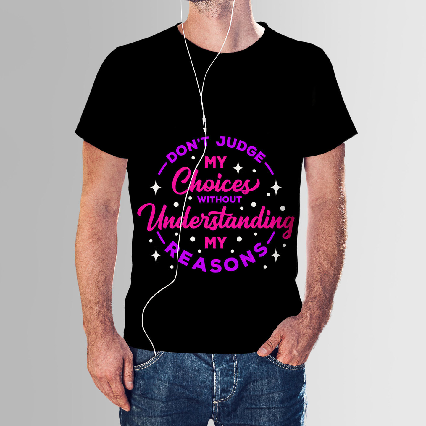 Talk By Fashion Dont Judge Attitude T-shirt for Men Black