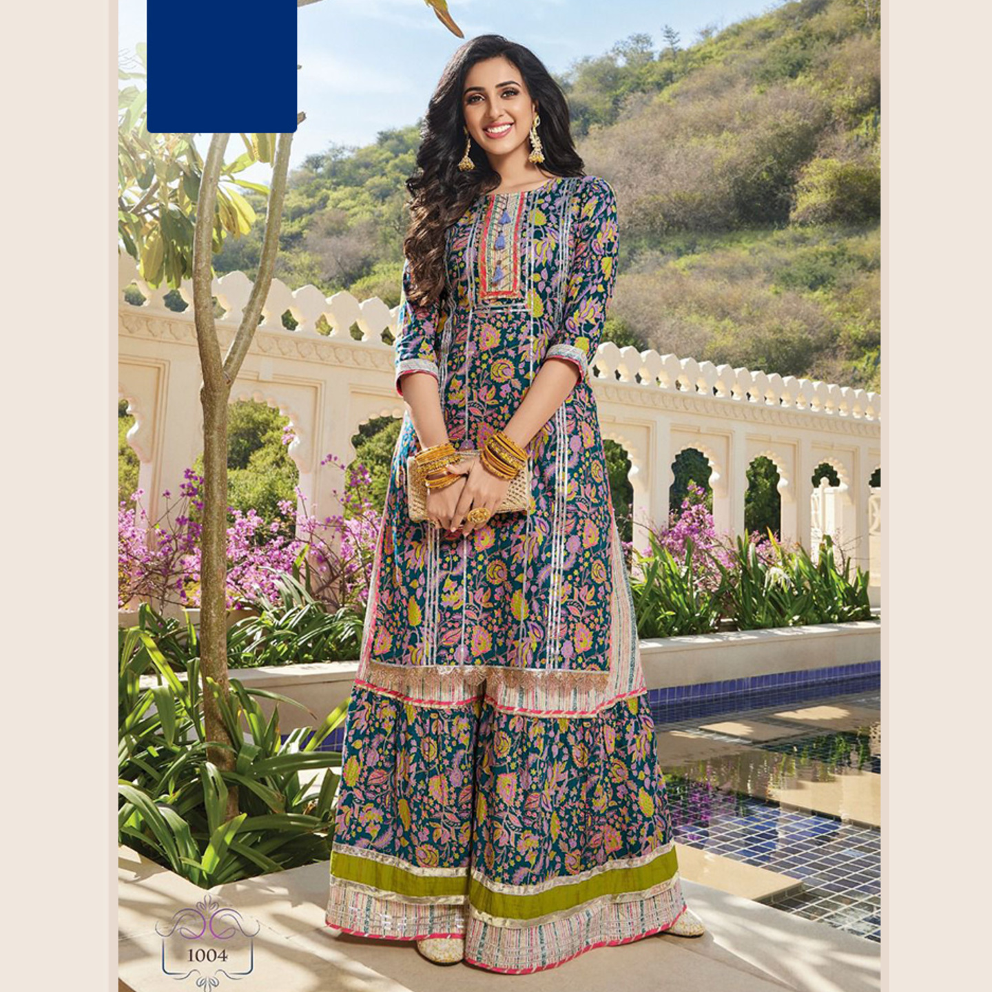 Talk By Fashion Women Pure Cotton Sangneri Print Style Kurta and Sharara Set