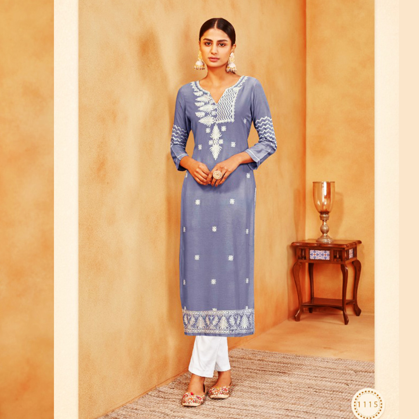Vamika Nx Women Heavy Embroidered Lucknowi Kurta with Pants