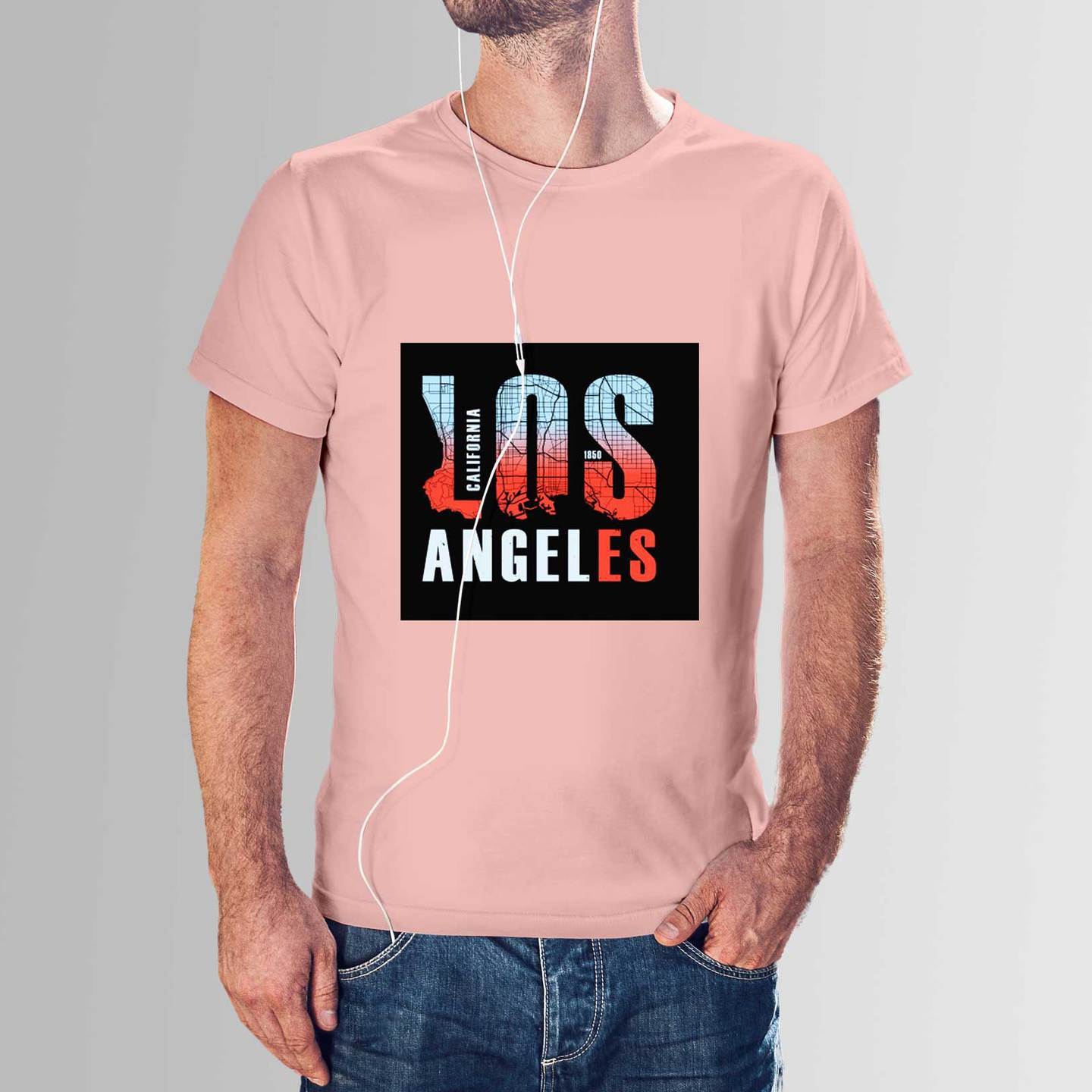 Talk By Fashion LOS ANGELES Pink T-shirt for Men
