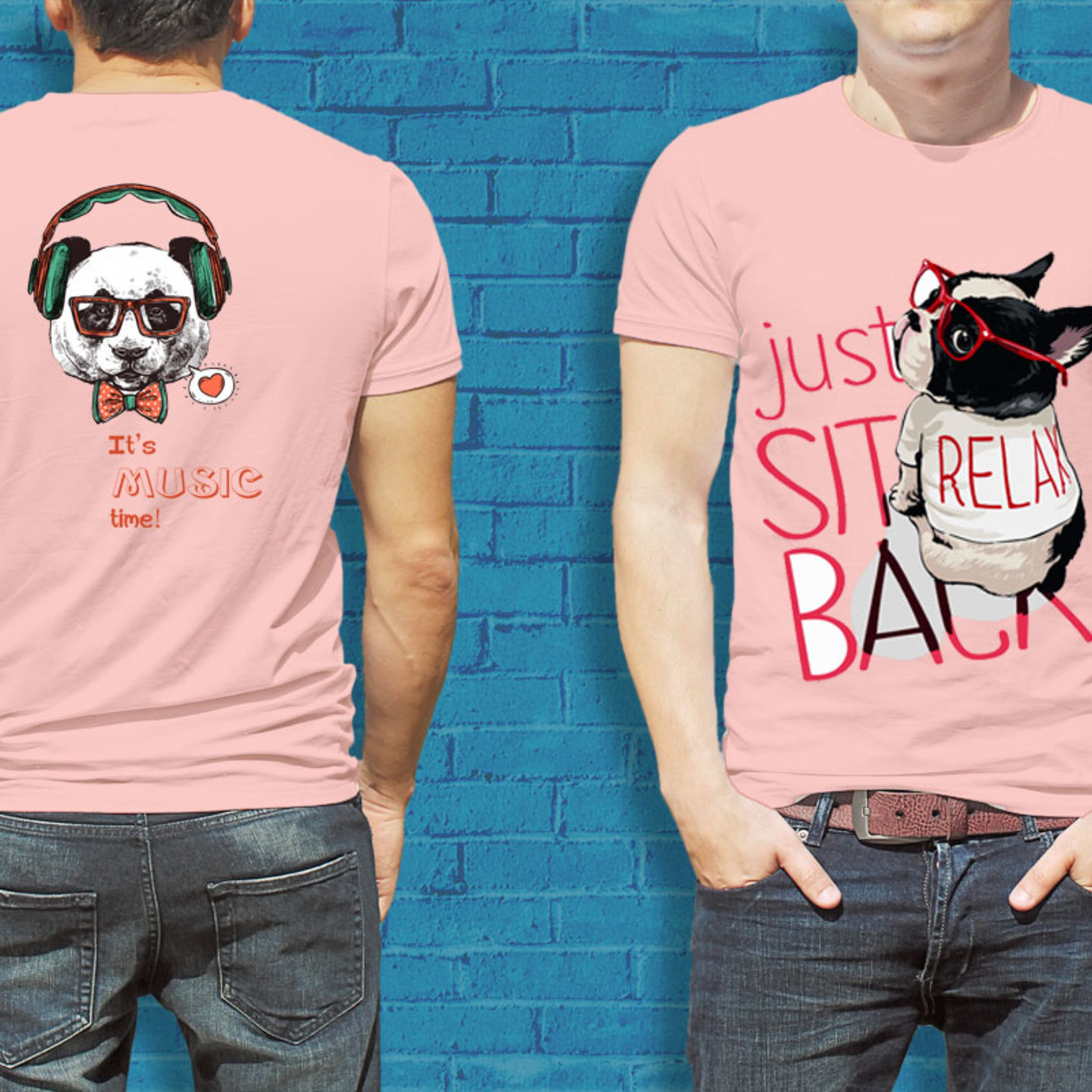 Talk By Fashion Relax Attitude designer T-shirt for Men Pink