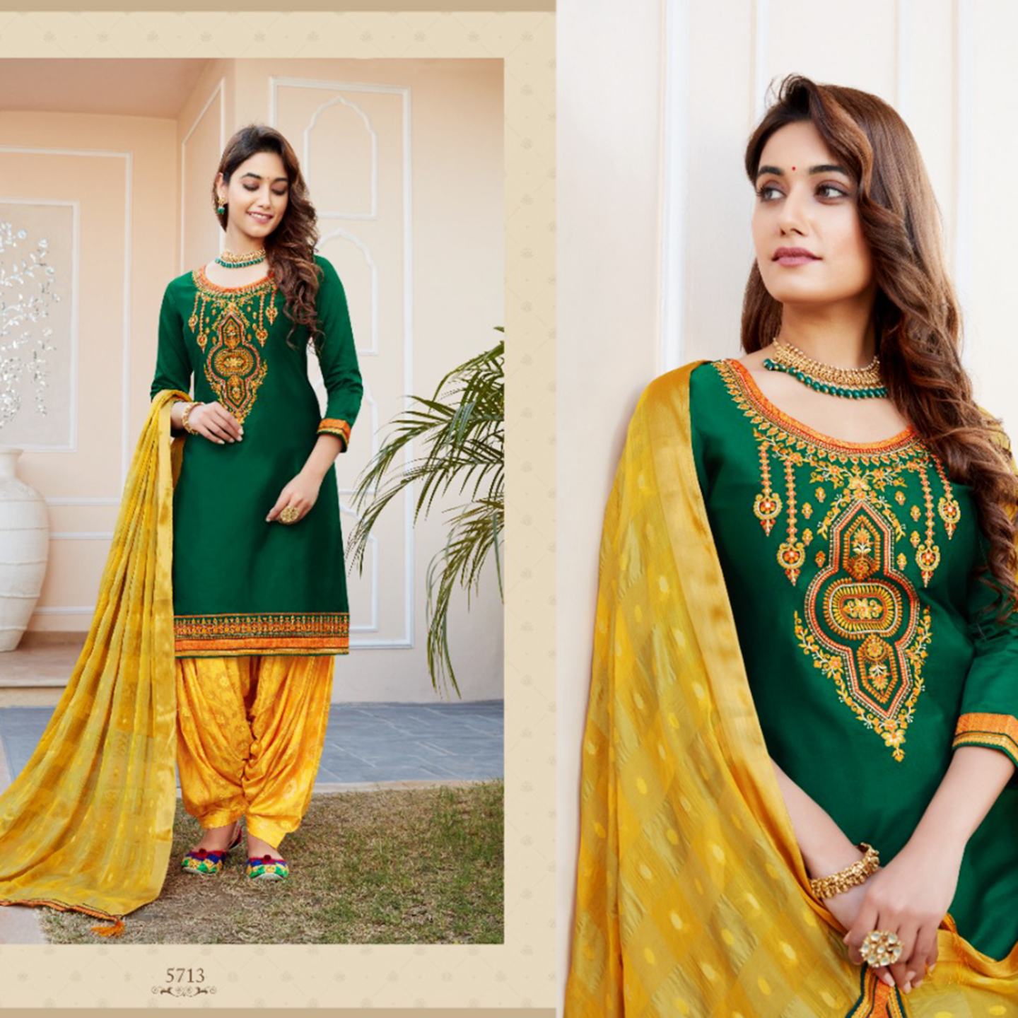 Talk By Fashion Women Party Wear Embroidered Patiyala Dress Material