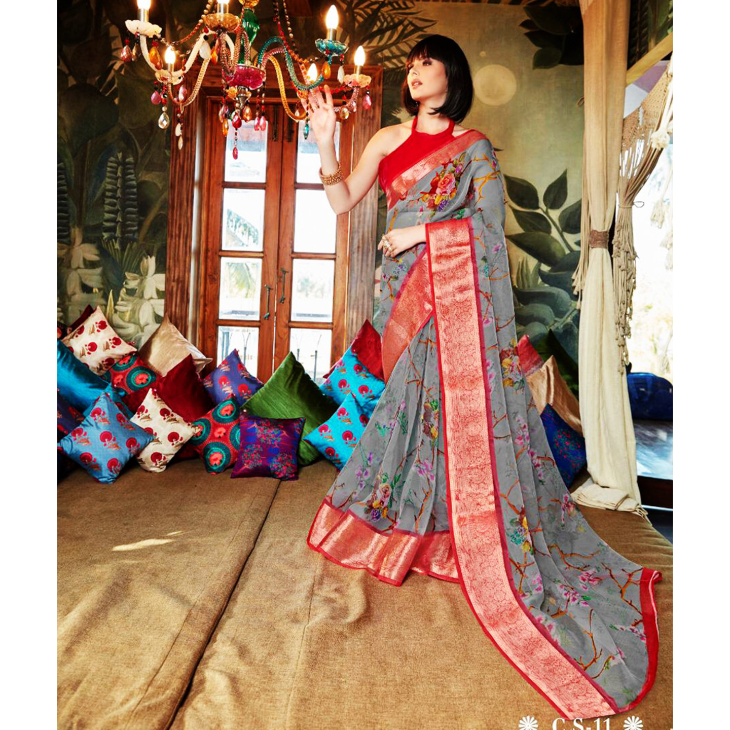 Talk By Fashion Women Pure Organza CollamSilk Saree with Blouse