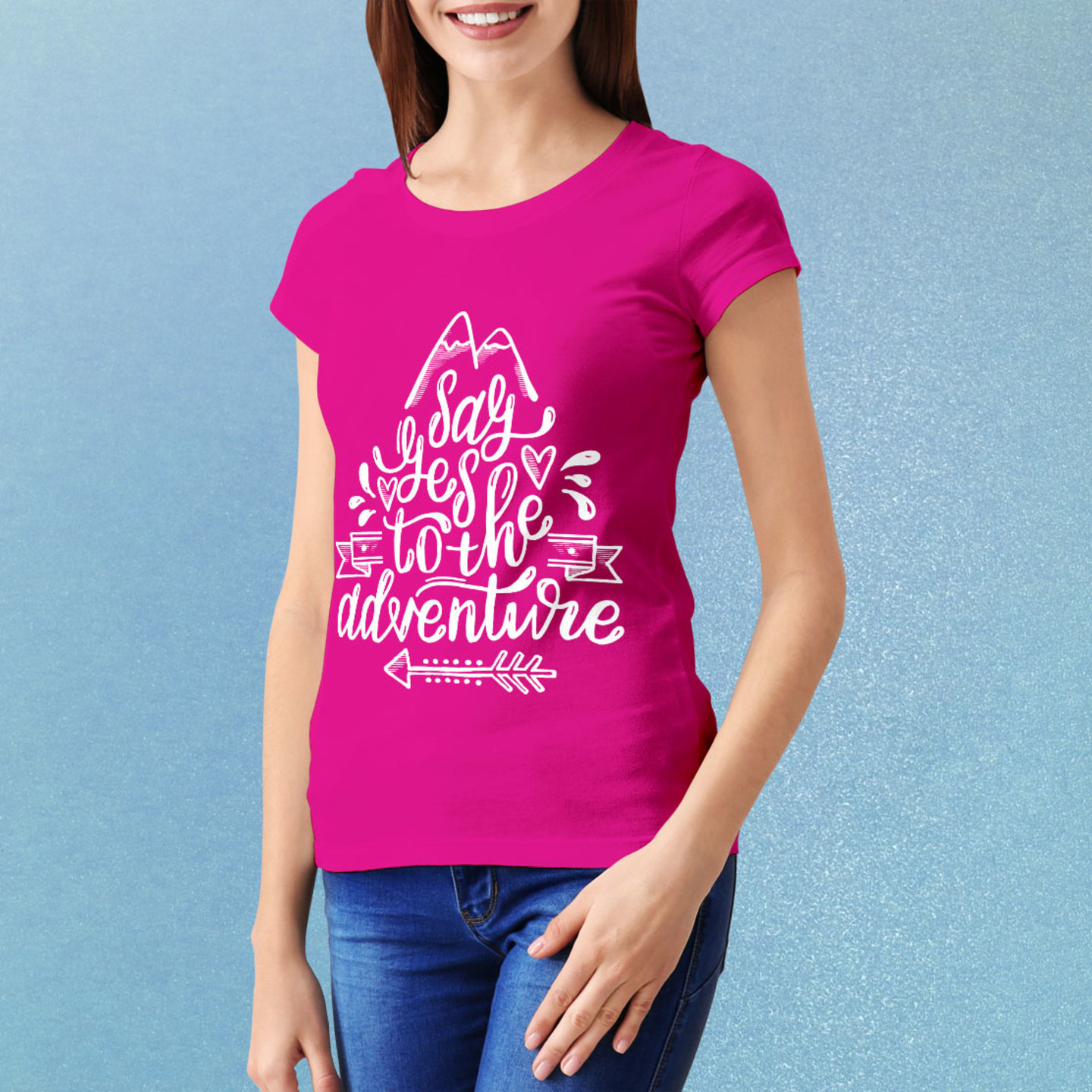 Talk By Fashion Say Yess graphic Women t-shirt Pink