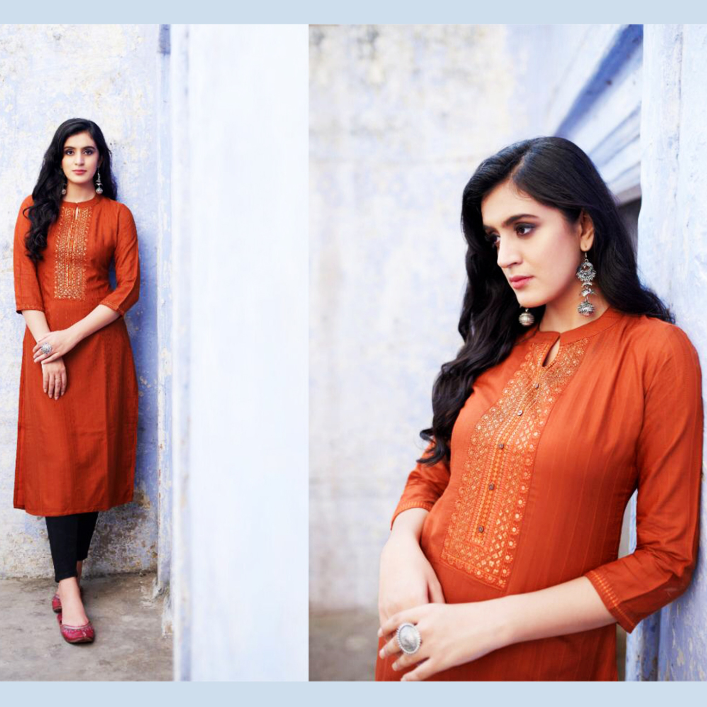 Talk By Fashion Women Seamless Embroidered Heavy Long Kurti