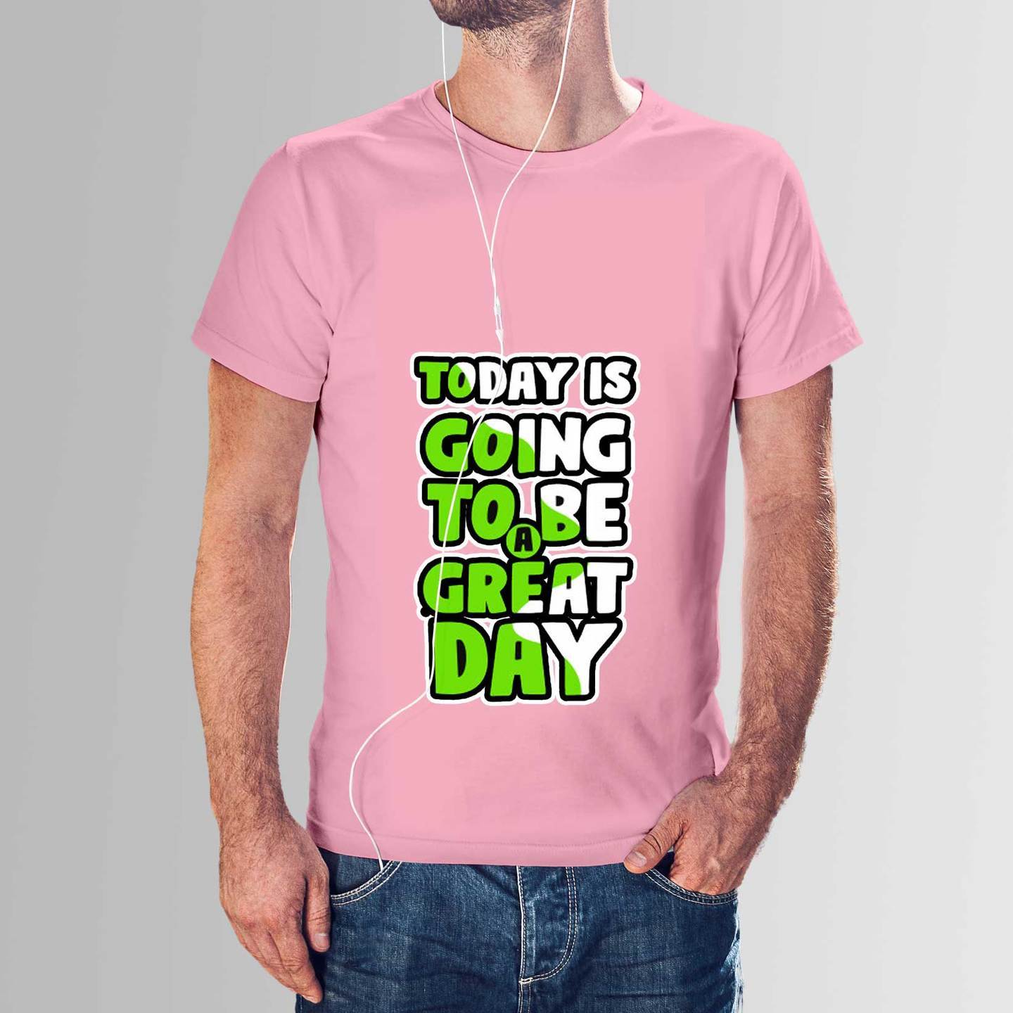 Talk By Fashion Great Day Pink T-shirt for Men