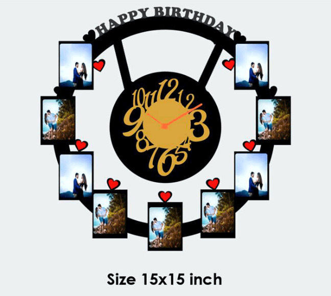 Wooden Wall Clock Frame - Golden Clock