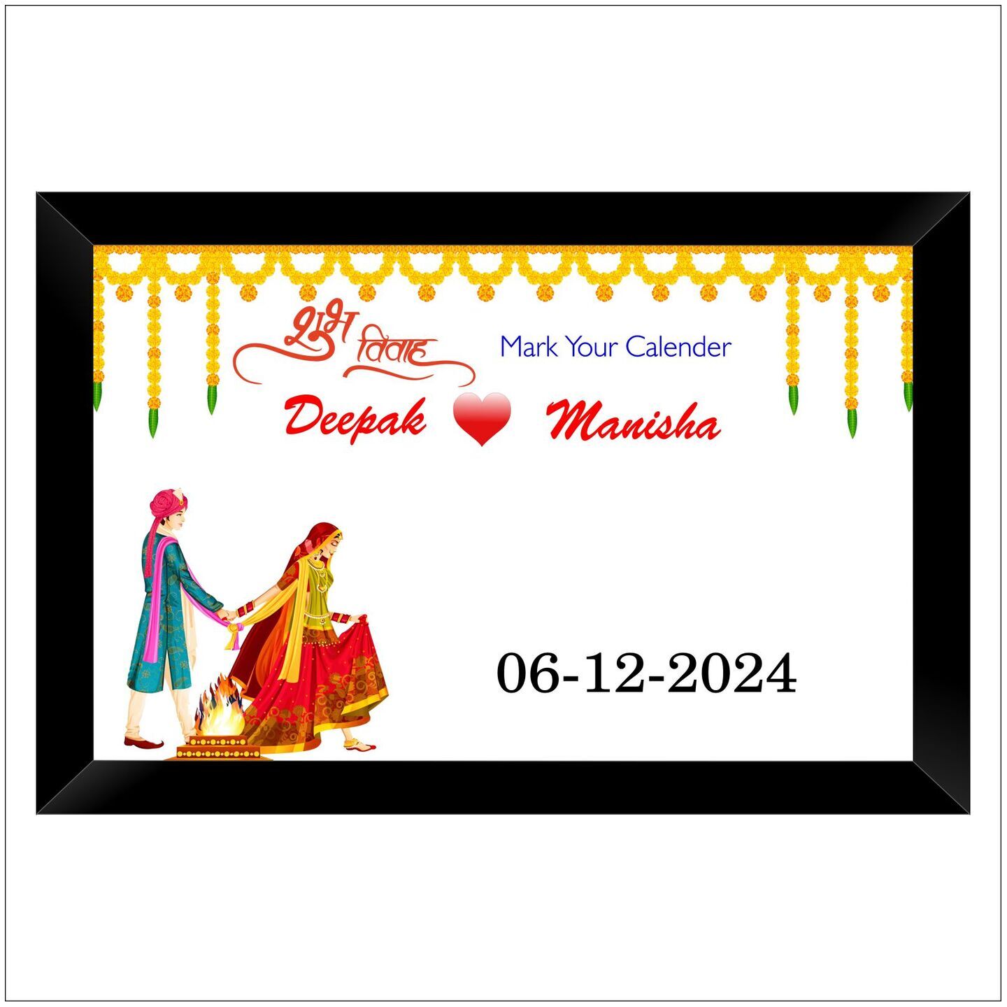 13x19 Pre-Wedding Palm Mark Photo Frame Capture Love Forever