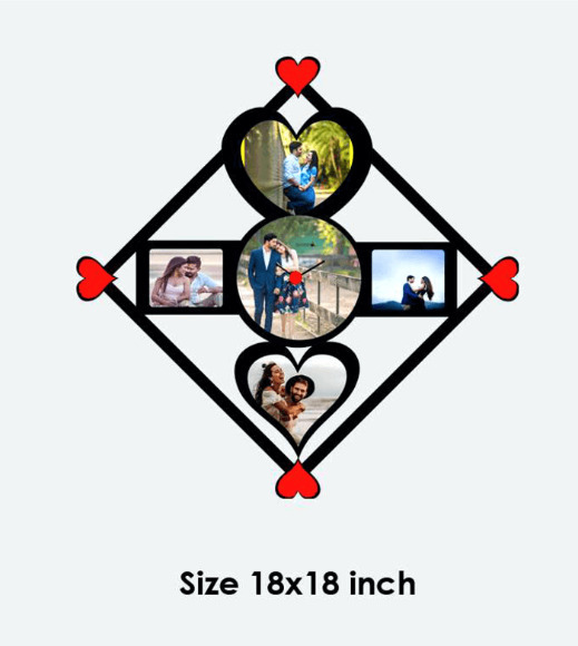 Wooden Wall Clock Frame- Diamond