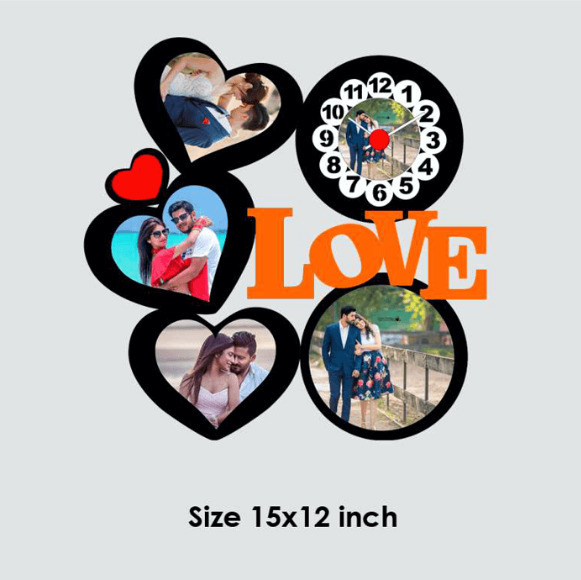Wooden Wall Clock Frame- Love