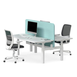 SHARING SIT STAND DESK WHITE SET OF 2