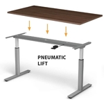 PNEUMATIC LIFT SIT STAND DESK GREY