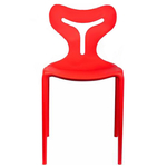 Unique Style Cafe Dining Chair Pure PP Plastic Chair in Red Color Trade