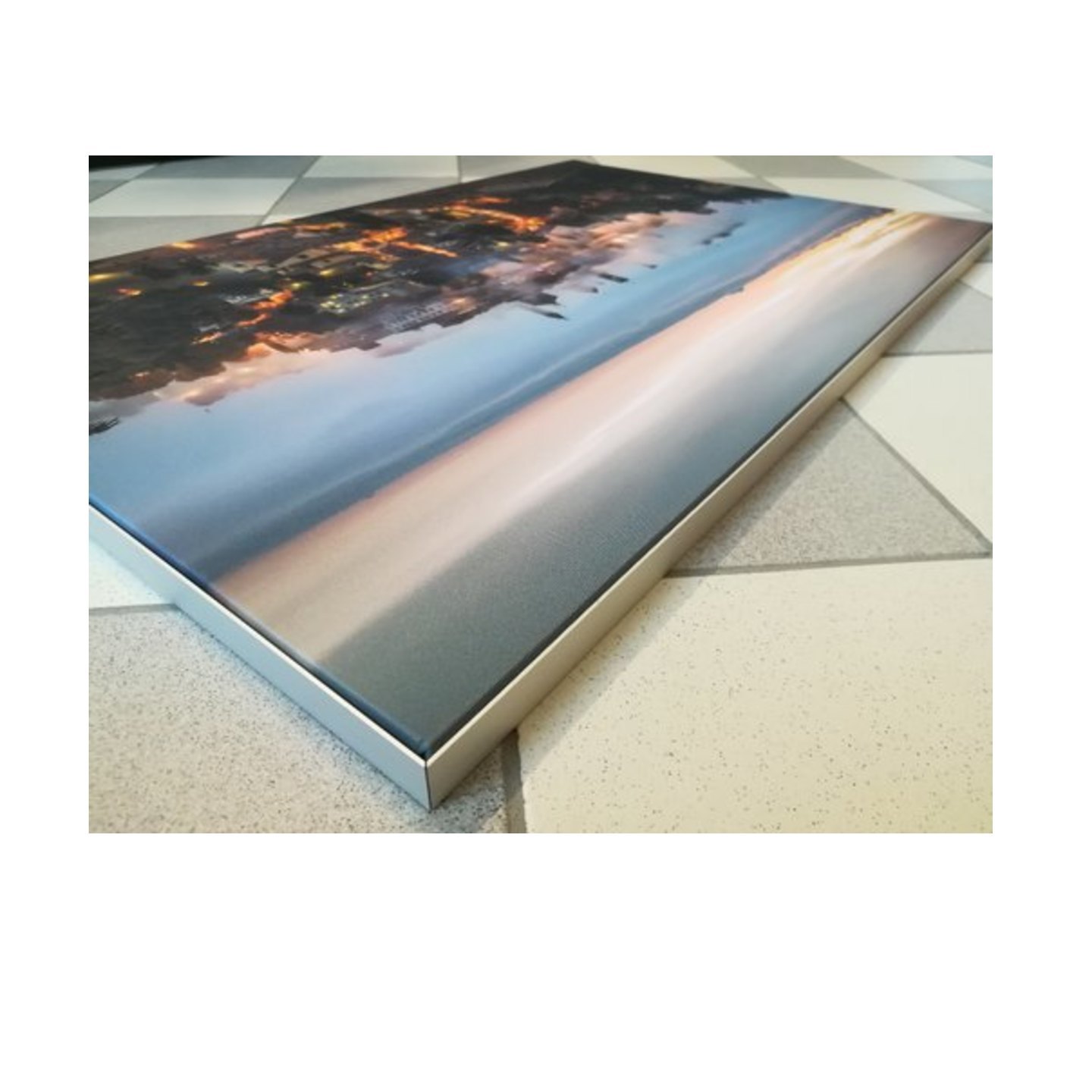 Fabric Frame-Silver Anodized- Complete set with print and LED