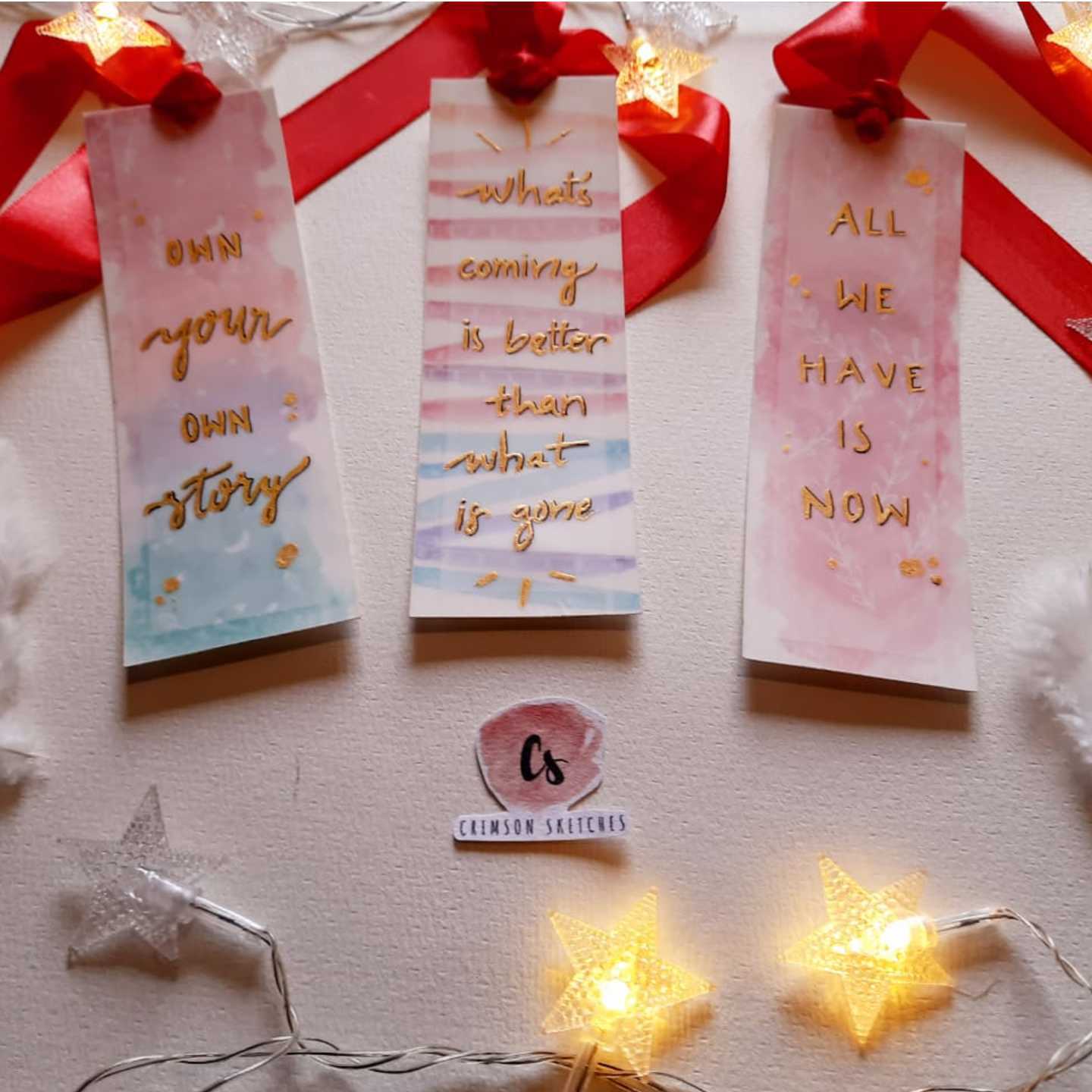 Whats coming is better than what is gone - Handmade bookmarks