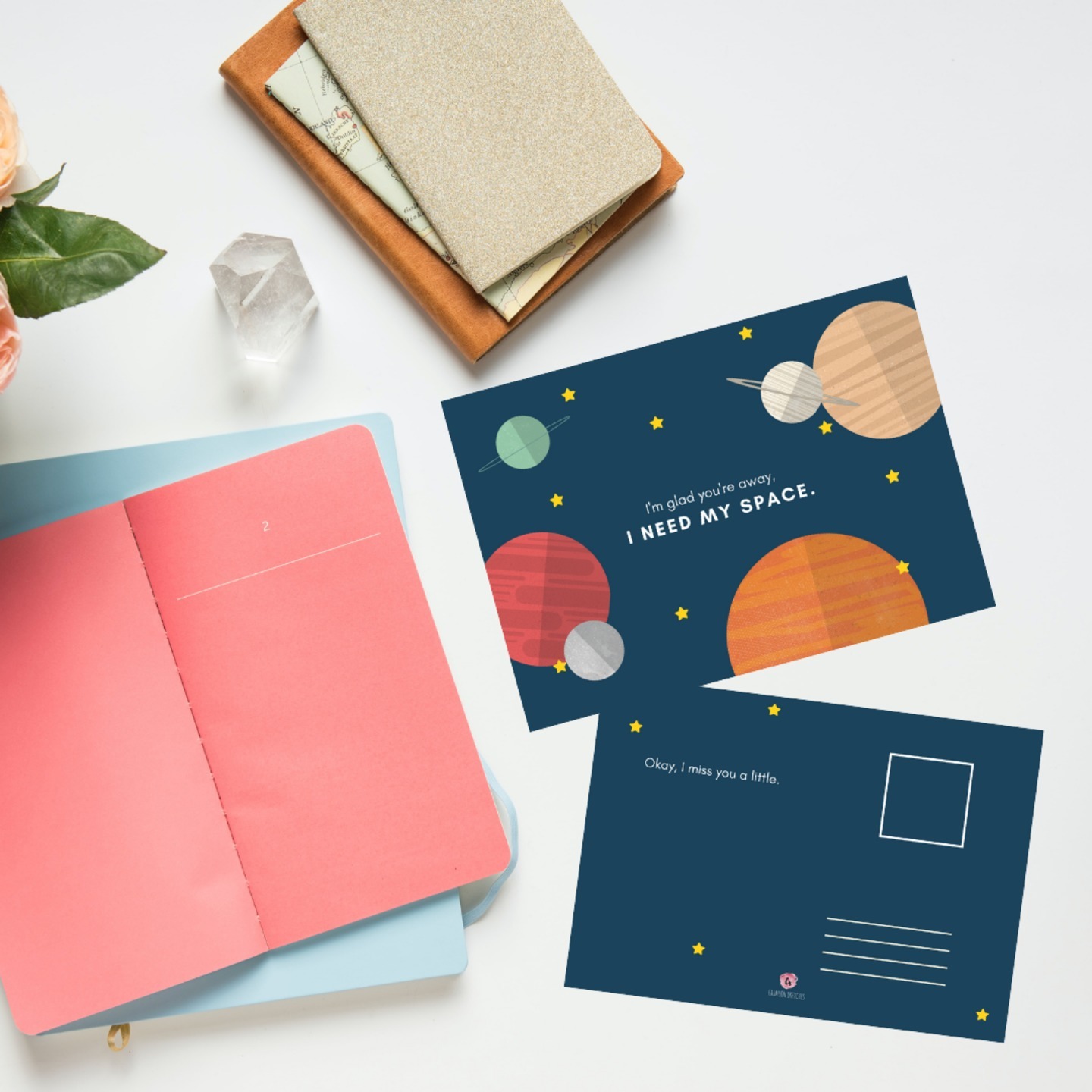 Pack of 6 Space illustration postcards