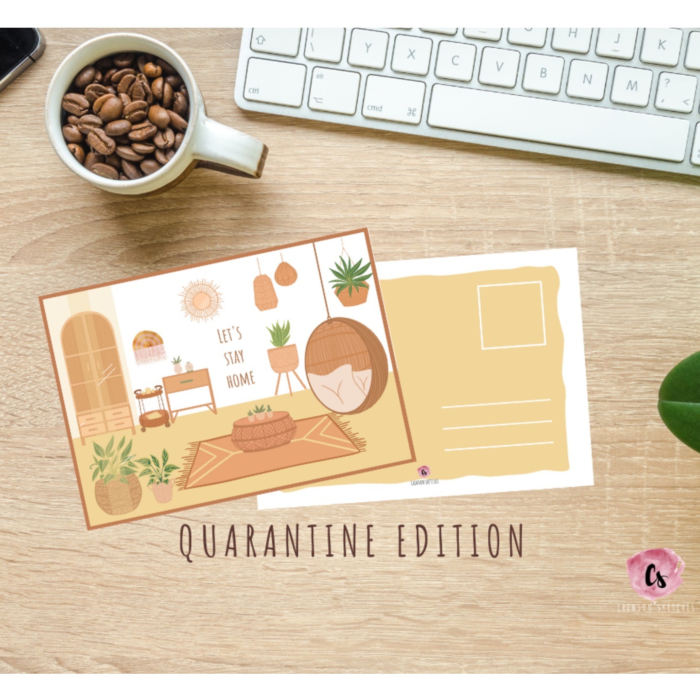 Set of 6 quarantine edition postcard