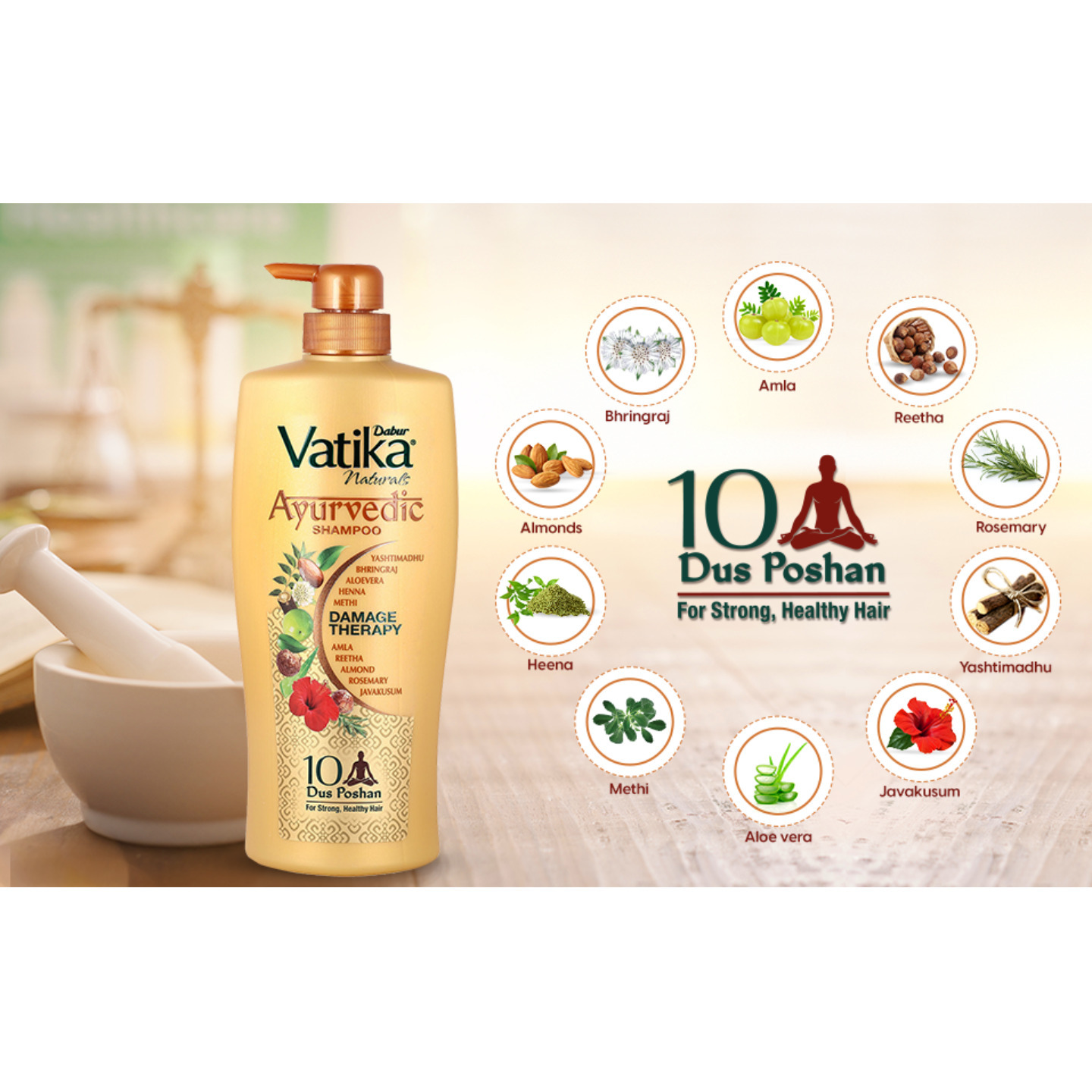 Dabur Vatica Ayurvedic Shampoo  640 ml