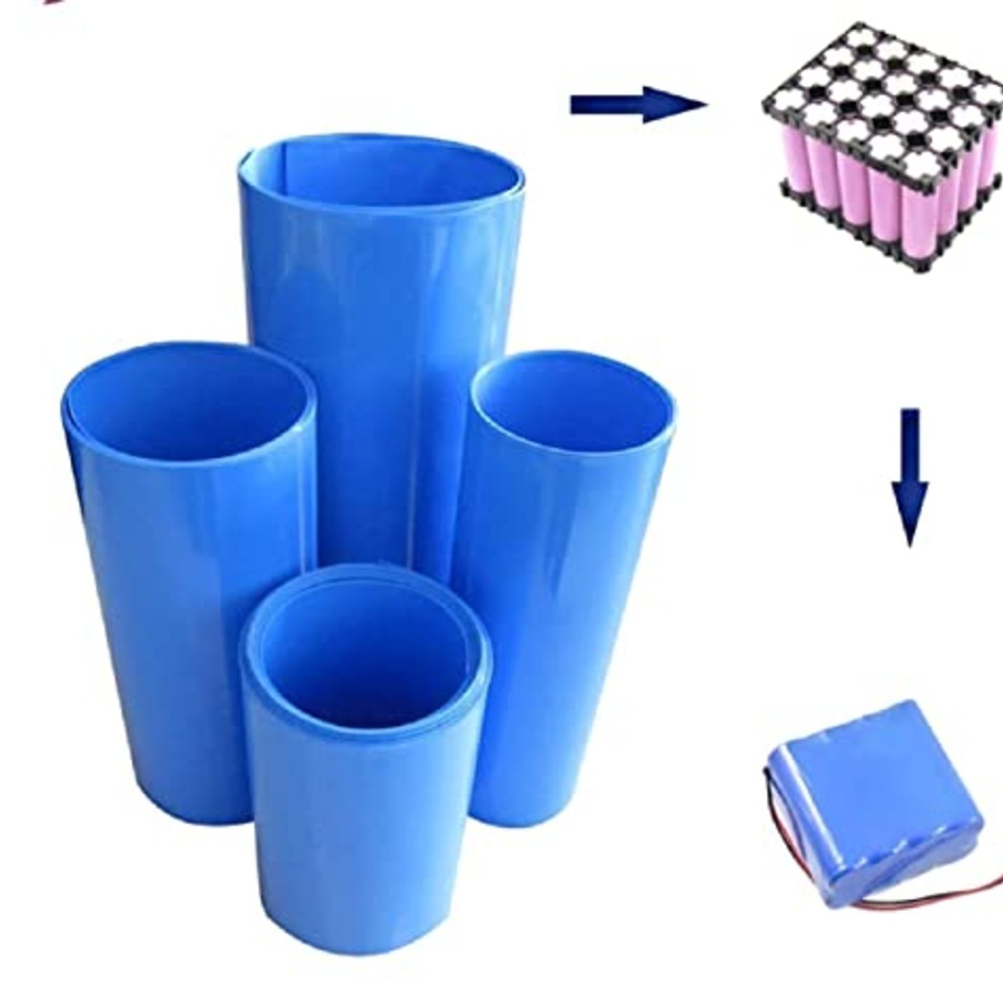PVC Heat Shrink Sleeve 300mm Blue 1 Meter