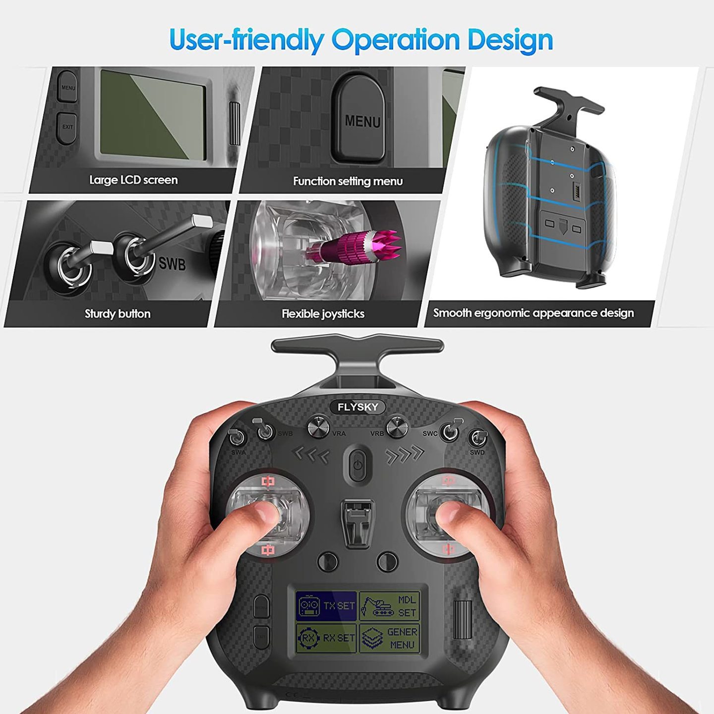 FlySky FS-ST8 2.4 GHz ANT Transmitter with FS-SR8 receiver Upgraded Version