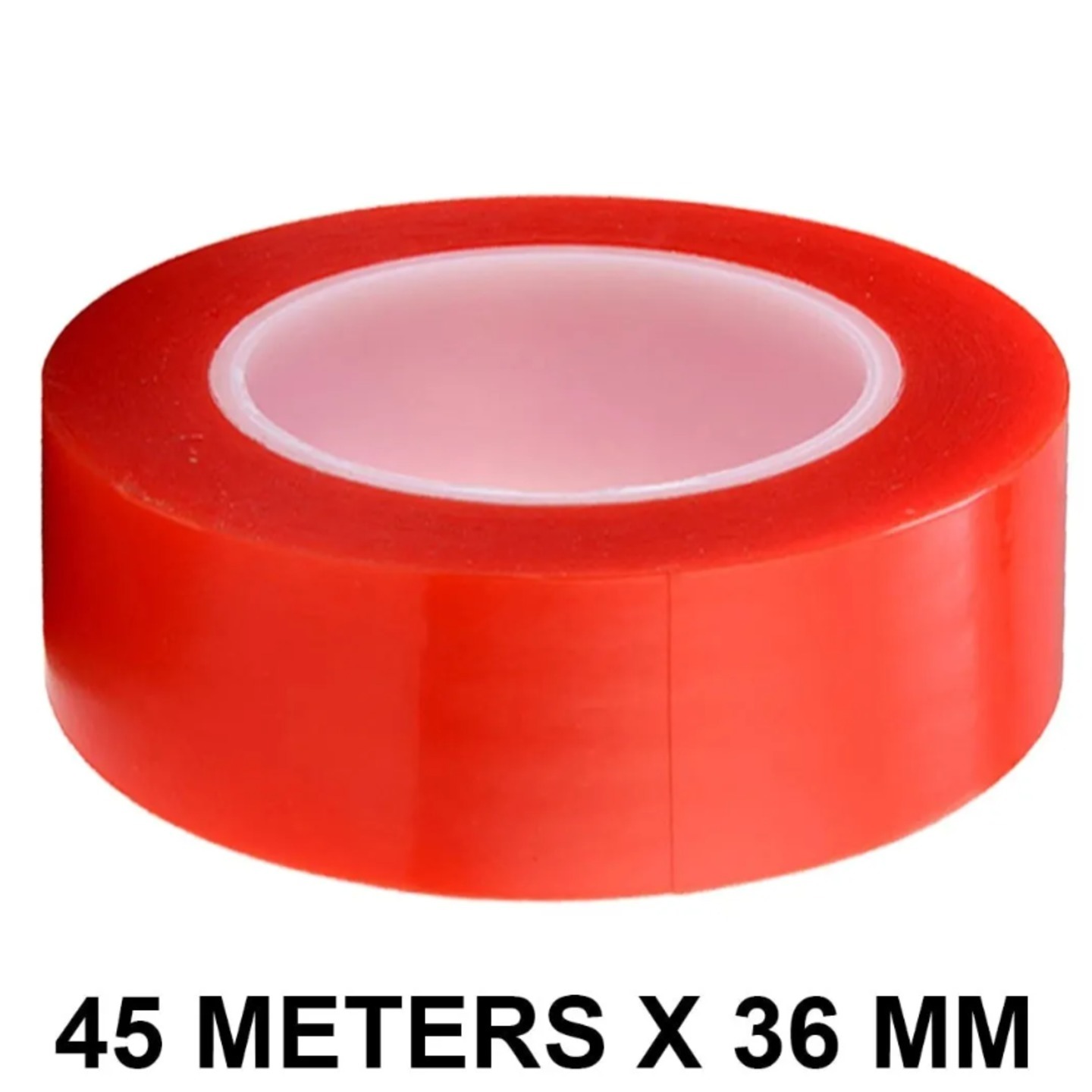 RED Strong Acrylic Transparent Adhesive  Double Sided Heat Resistant  Polyester Tape  45 Meters in Length  36mm Width