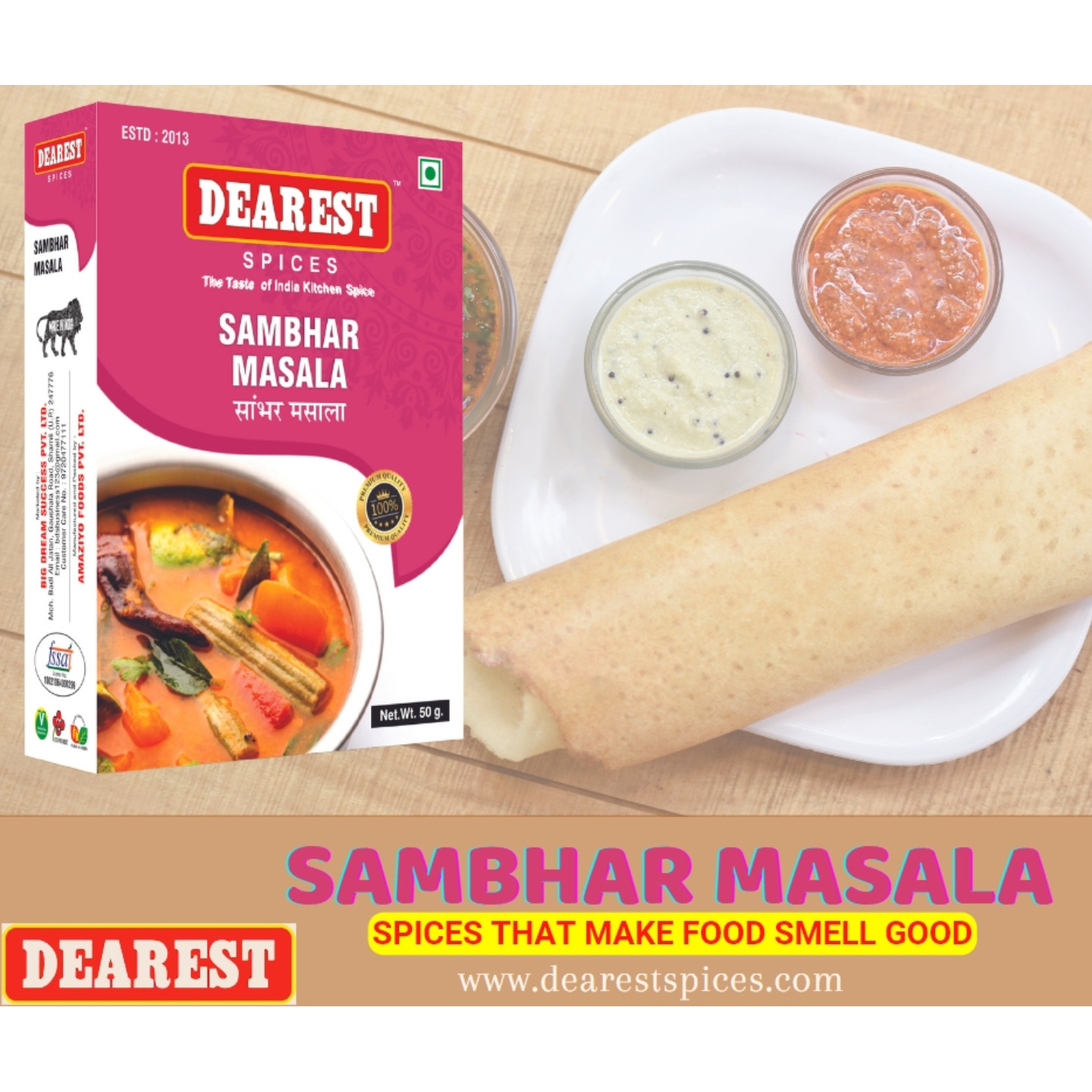DEAREST SAMBAR MASALA 50g