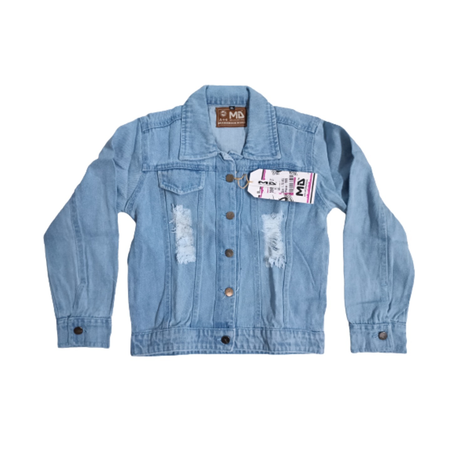 Ripped Light Denim Jacket
