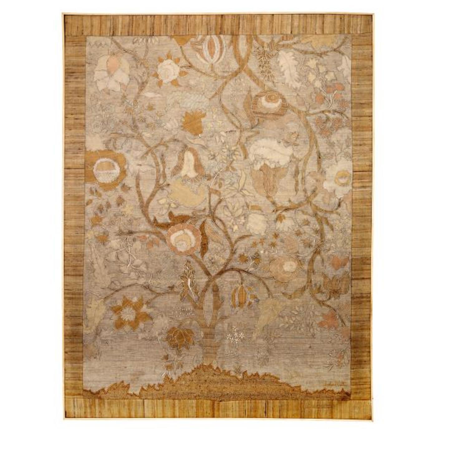 Tree of Life Tassar Silk Patchwork 55x41 Wall Art