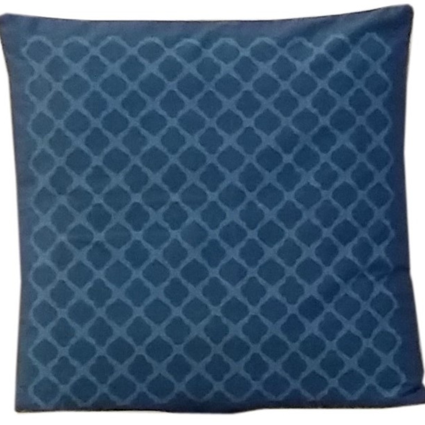 Jalli Screen Printed Cotton 16x16 Dark Blue Cushion Cover