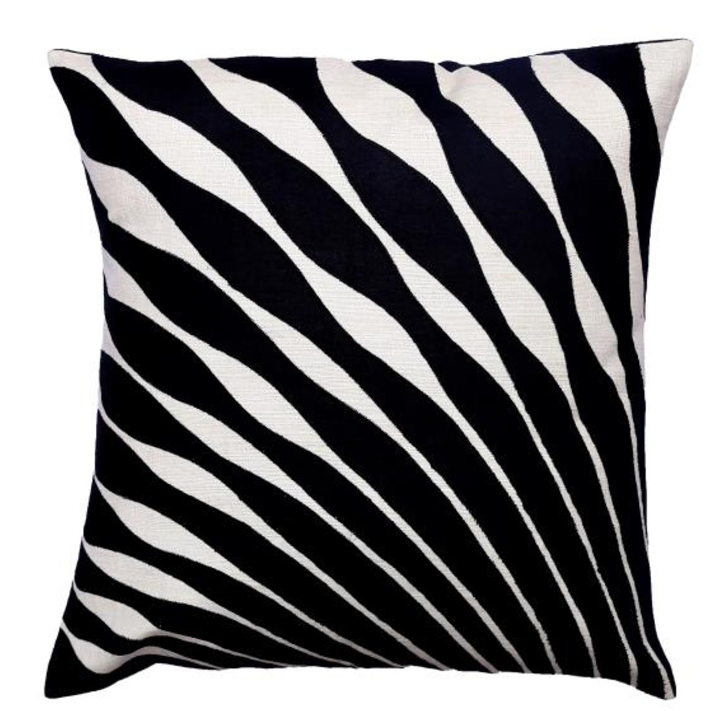 Mor Pankh Embroidered Patchwork Tassar Silk 16x16 Black Cushion Cover