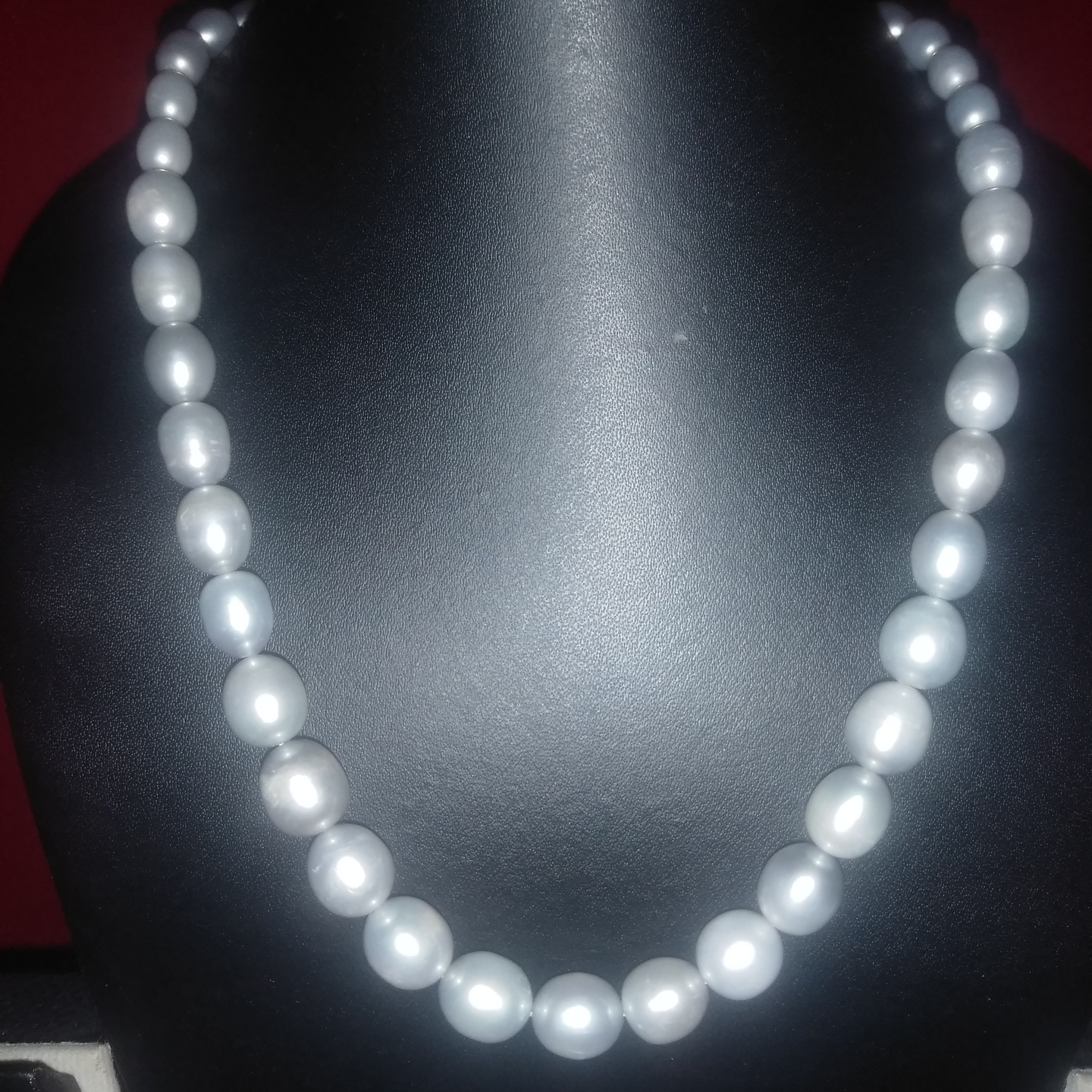 Grey Fresh Water Pearls Necklace 12-13mm AAA+ Quality Pearl Ivory Necklace