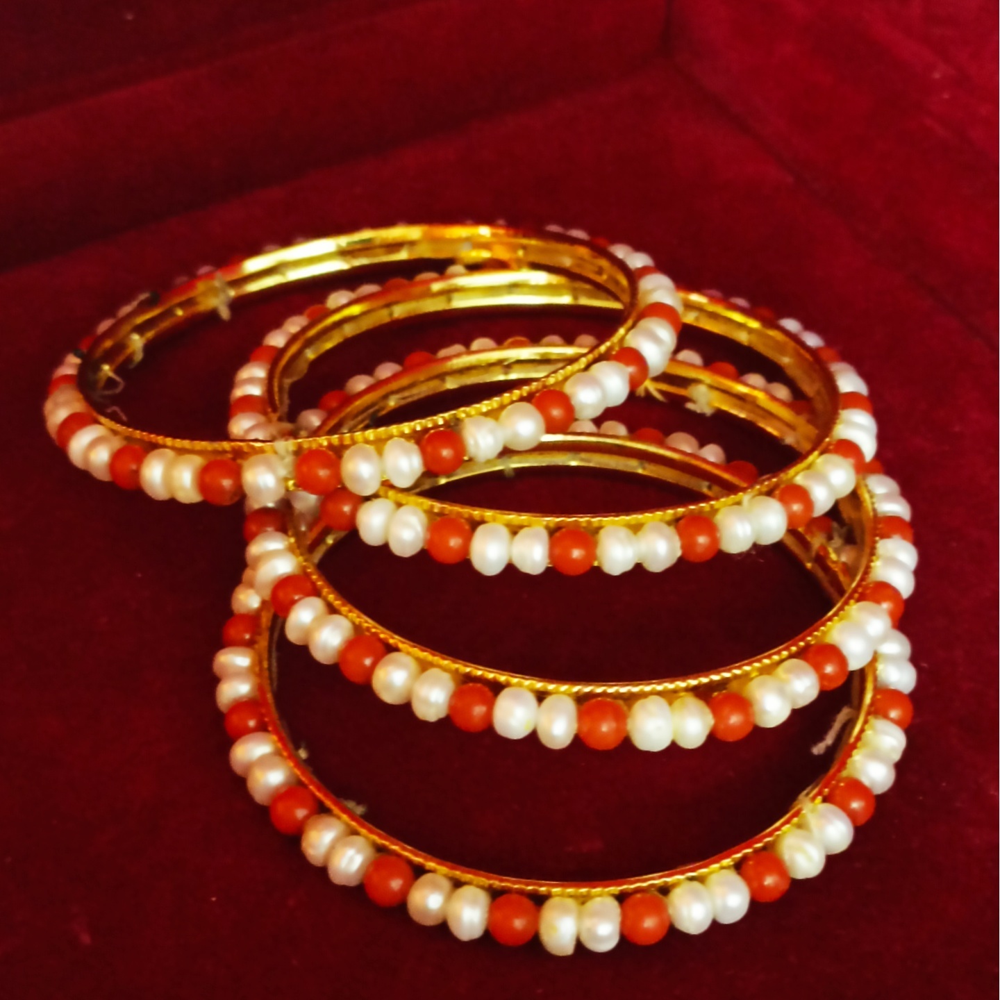 Fresh Water and Real Coral Bangles AAA+ Quality
