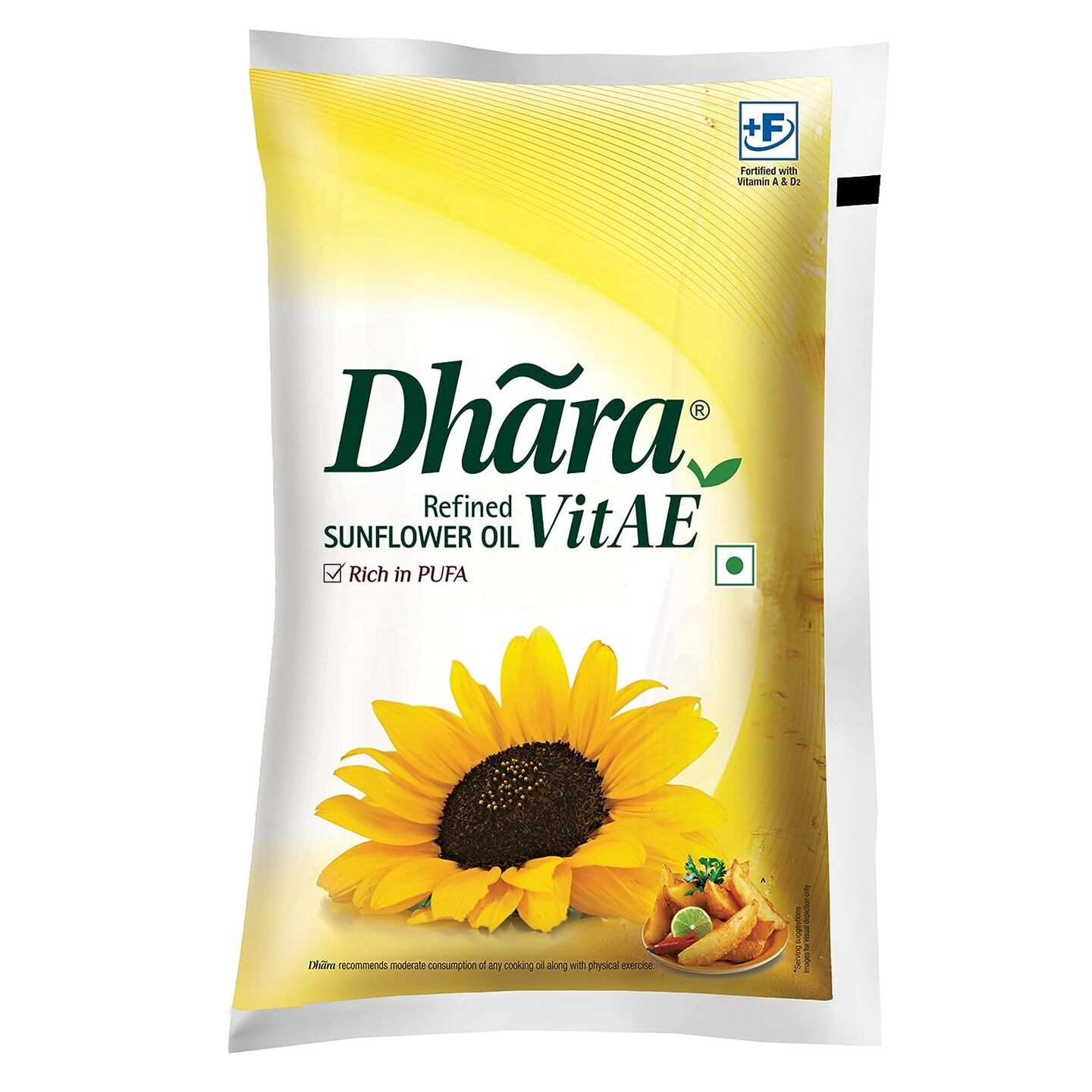 Dhara Refined Sunflower Oil Pouch, 1L