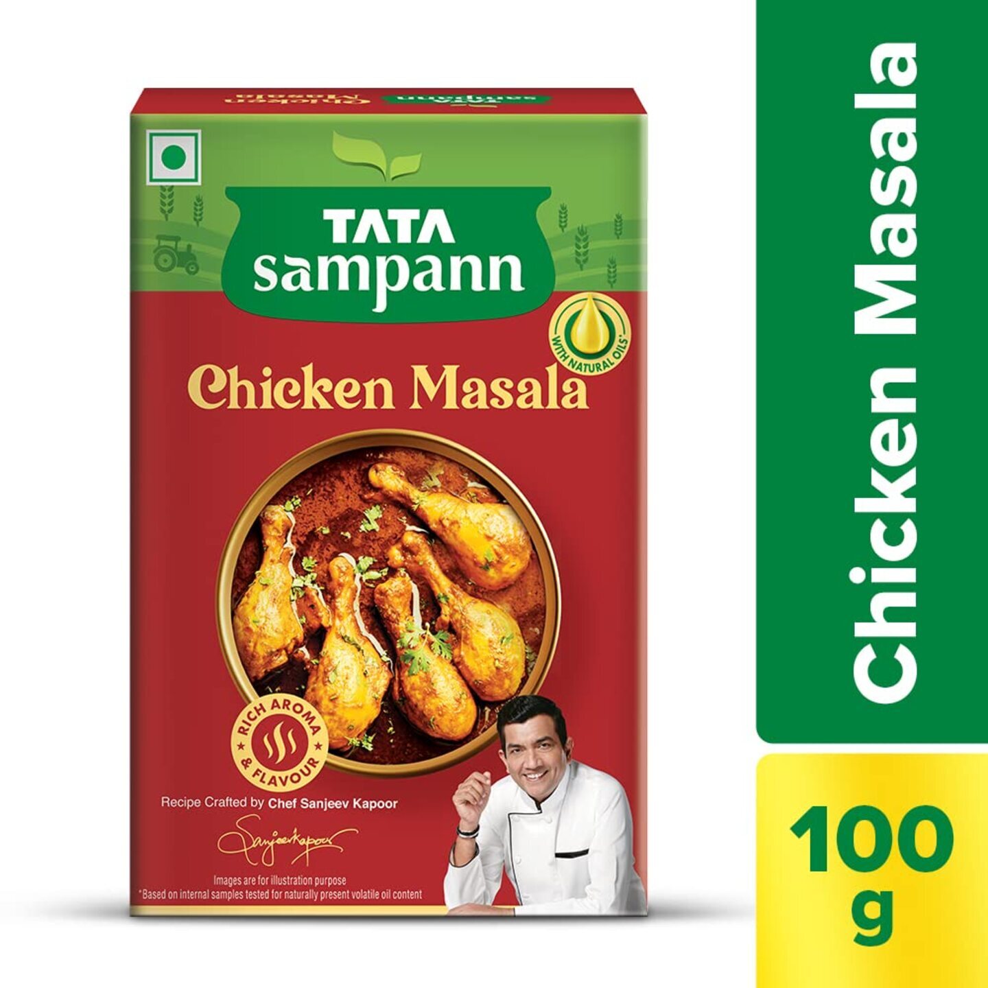 Tata Sampann Chicken Masala with Natural Oils, Crafted by Chef Sanjeev Kapoor, 100g