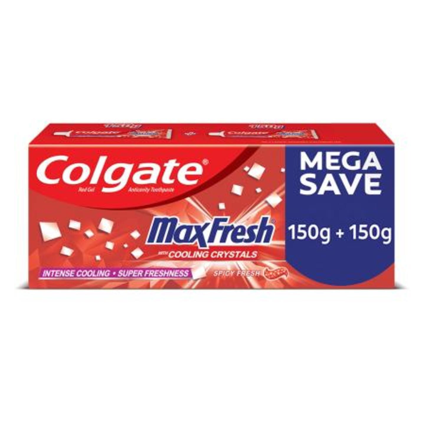 Colgate Max Fresh Spicy Fresh Red Gel Toothpaste 150 g (Pack of 2) PM/BM 0.15/18