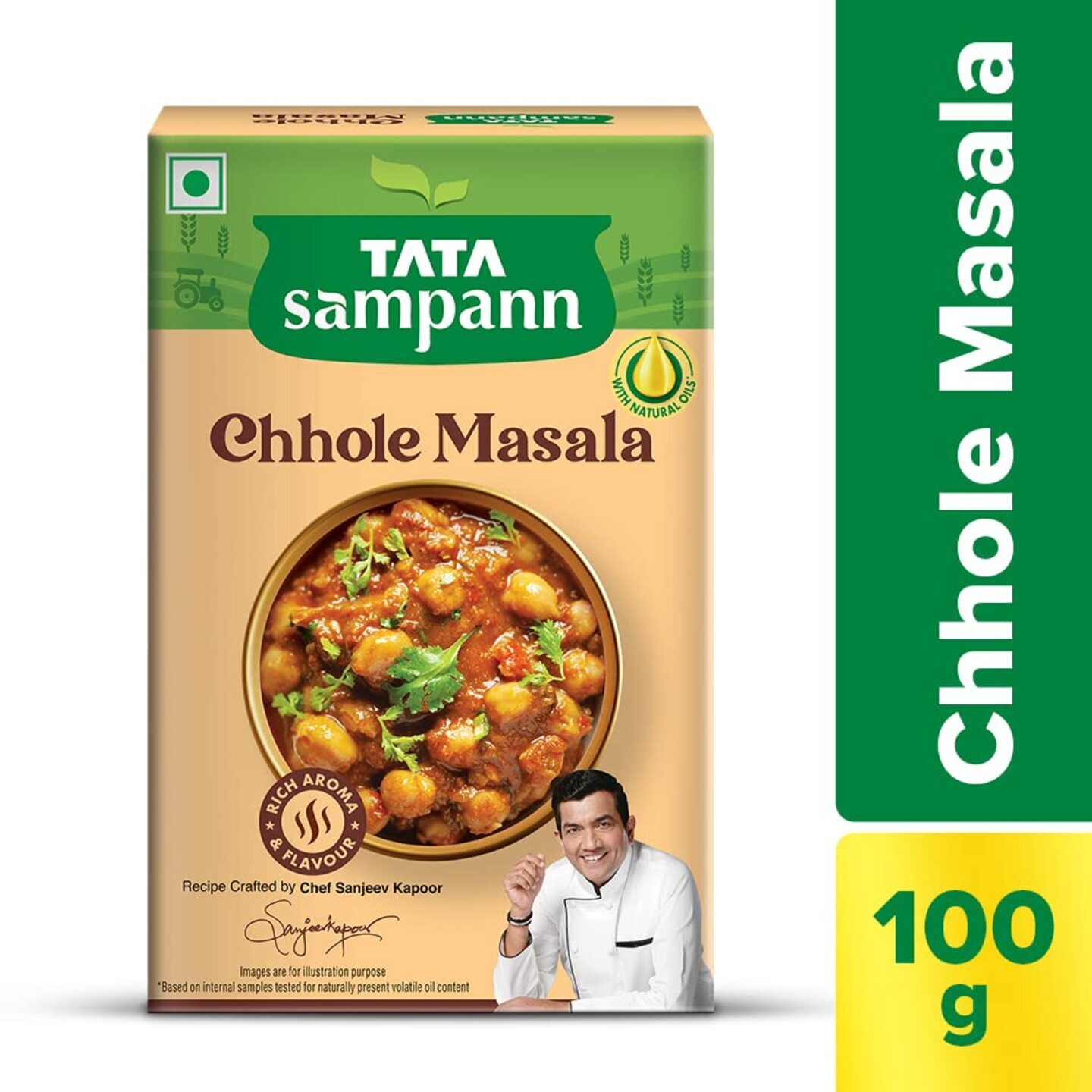 Tata Sampann Chhole Masala with Natural Oils, Crafted by Chef Sanjeev Kapoor, 100g