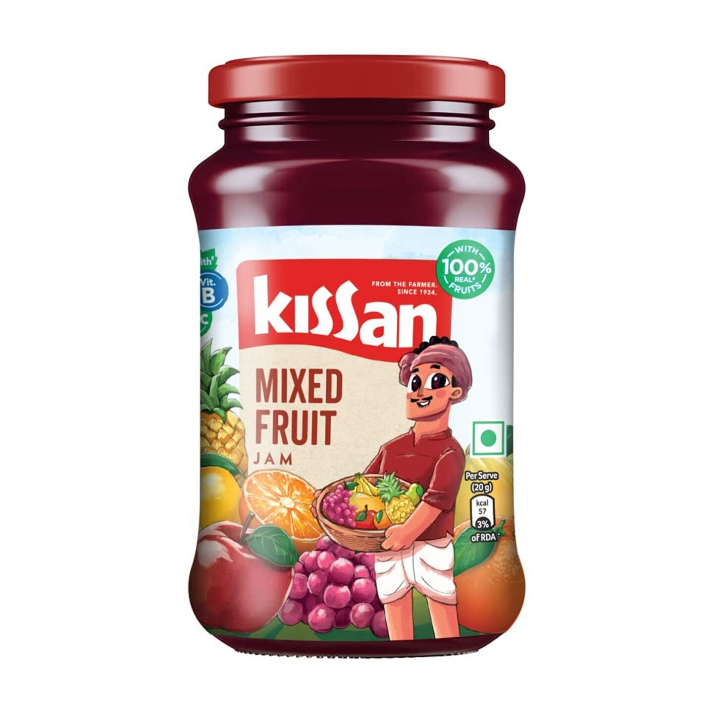 Kissan Mixed Fruit Jam, With Real Fruit Ingredients, 500 g