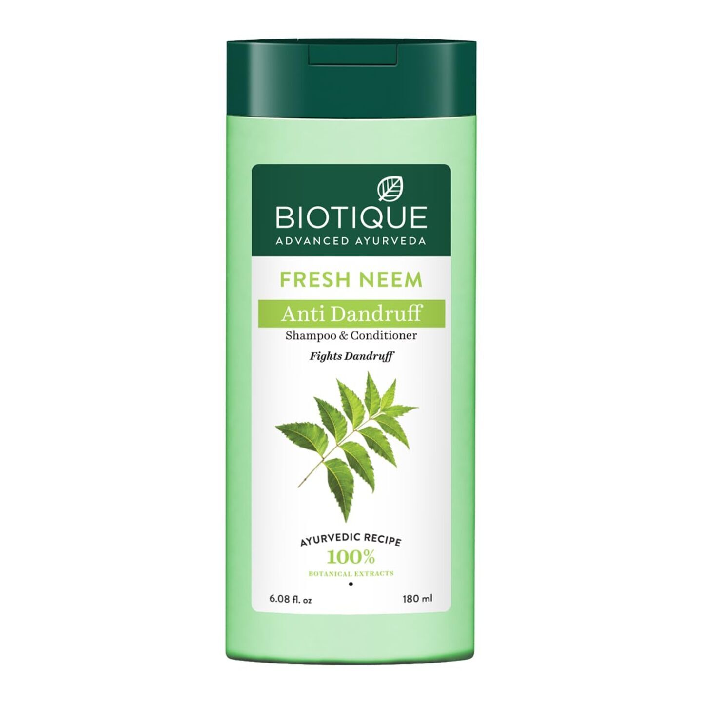 Biotique Fresh Neem Anti Dandruff Shampoo and Conditioner  Controls Dandruff  Eliminates Dryness, Flaking, and Itching  Hair Looks Fresh and Lustrous Suitable for All Skin Types  180ml