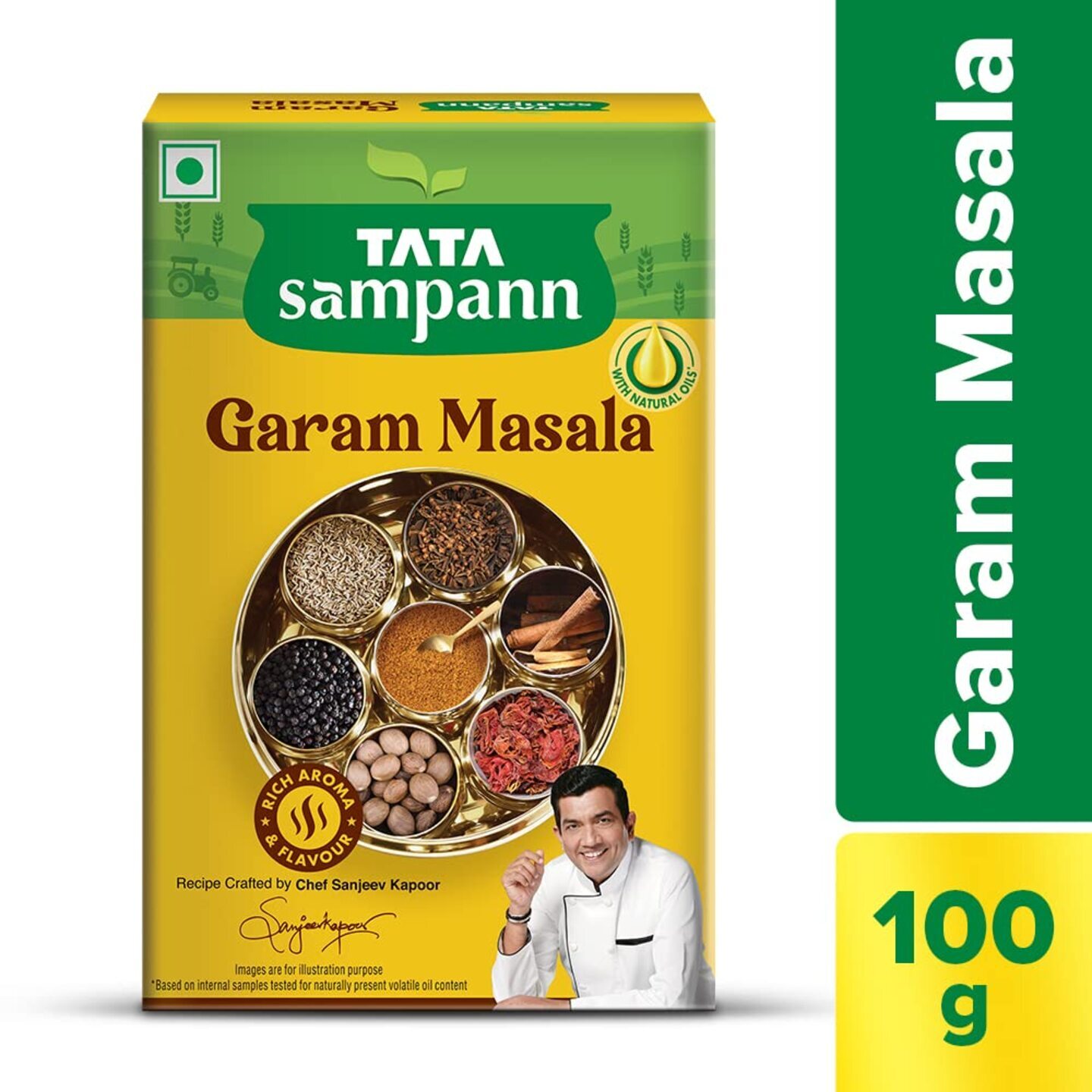 Tata Sampann Garam Masala with Natural Oils, Crafted by Chef Sanjeev Kapoor, 100g