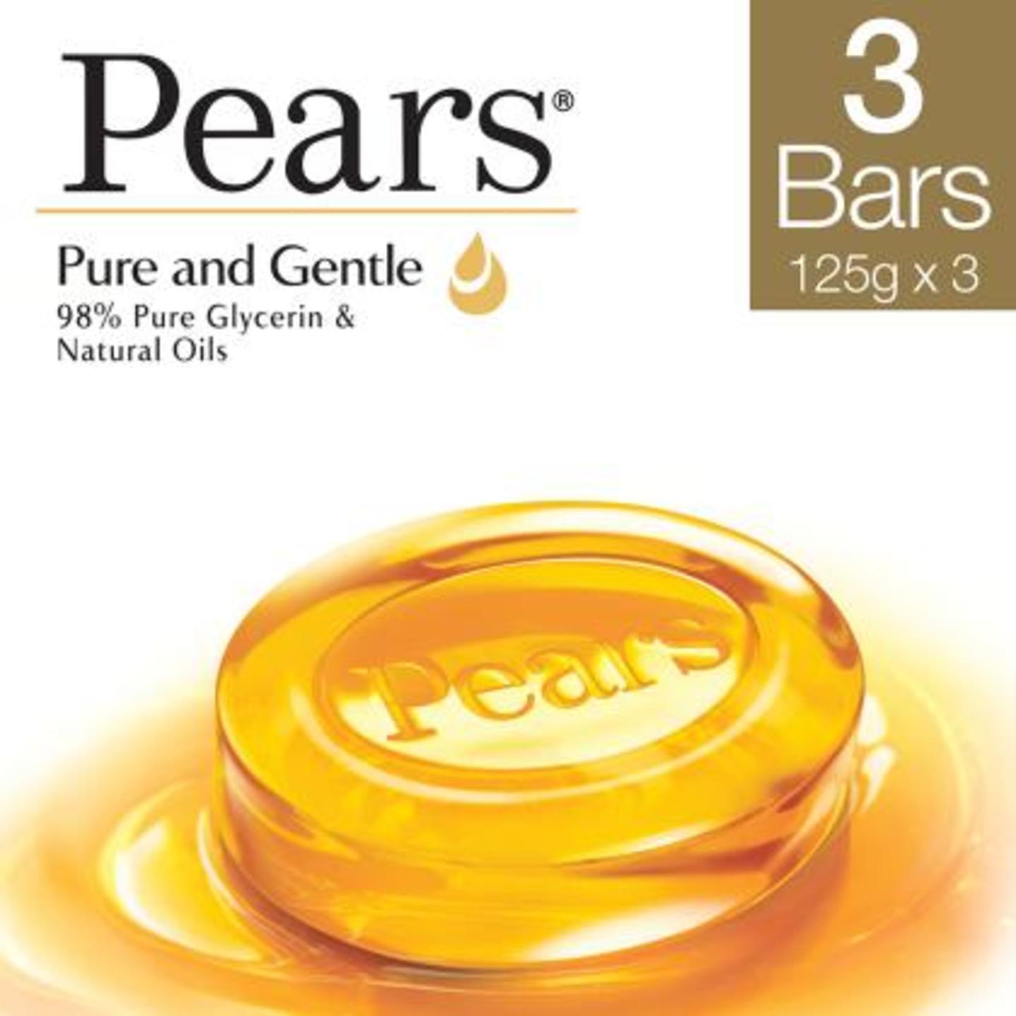 Pears Pure & Gentle Bathing Bar 125 g Pack of 3
