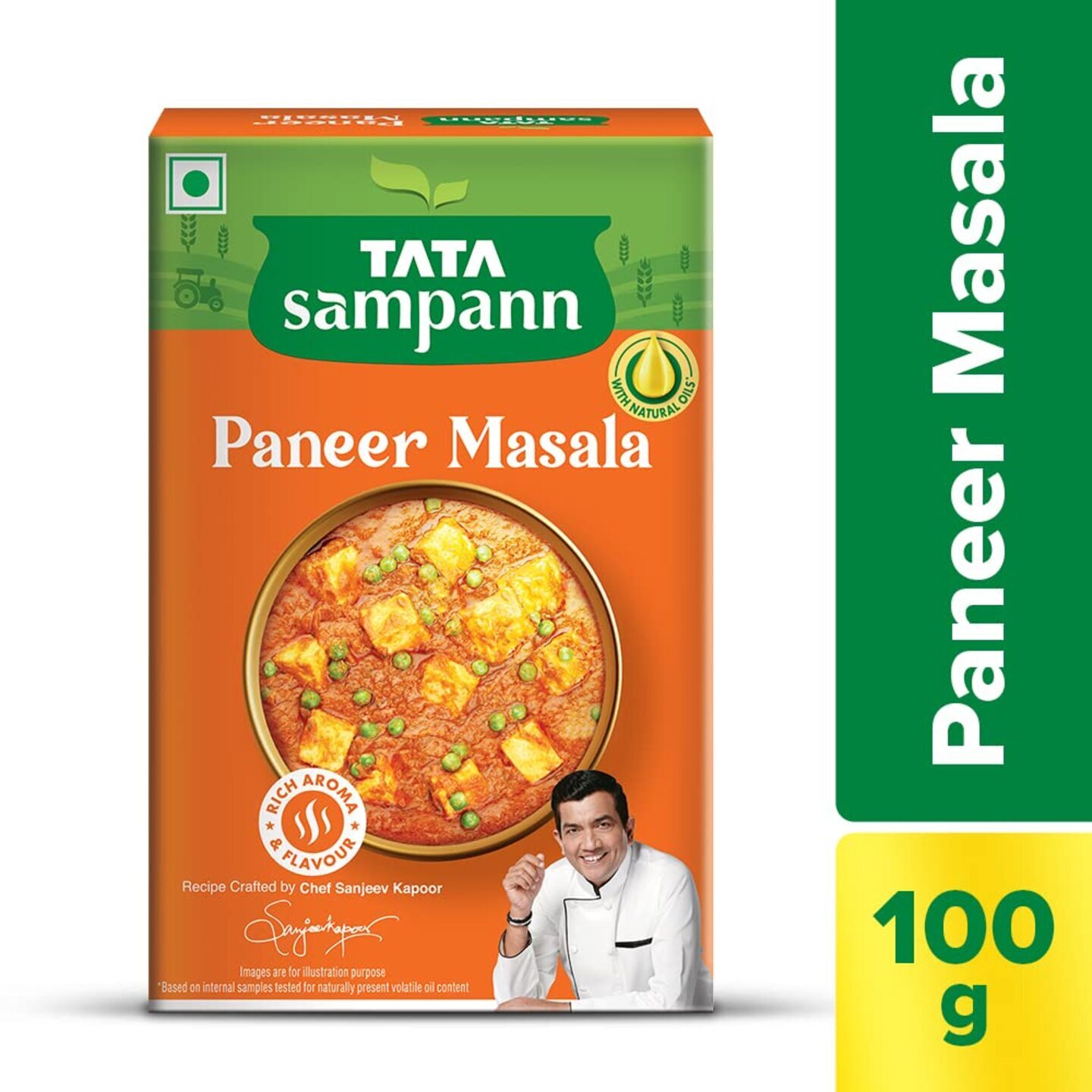Tata Sampann Paneer Masala with Natural Oils, Crafted by Chef Sanjeev Kapoor, 100g