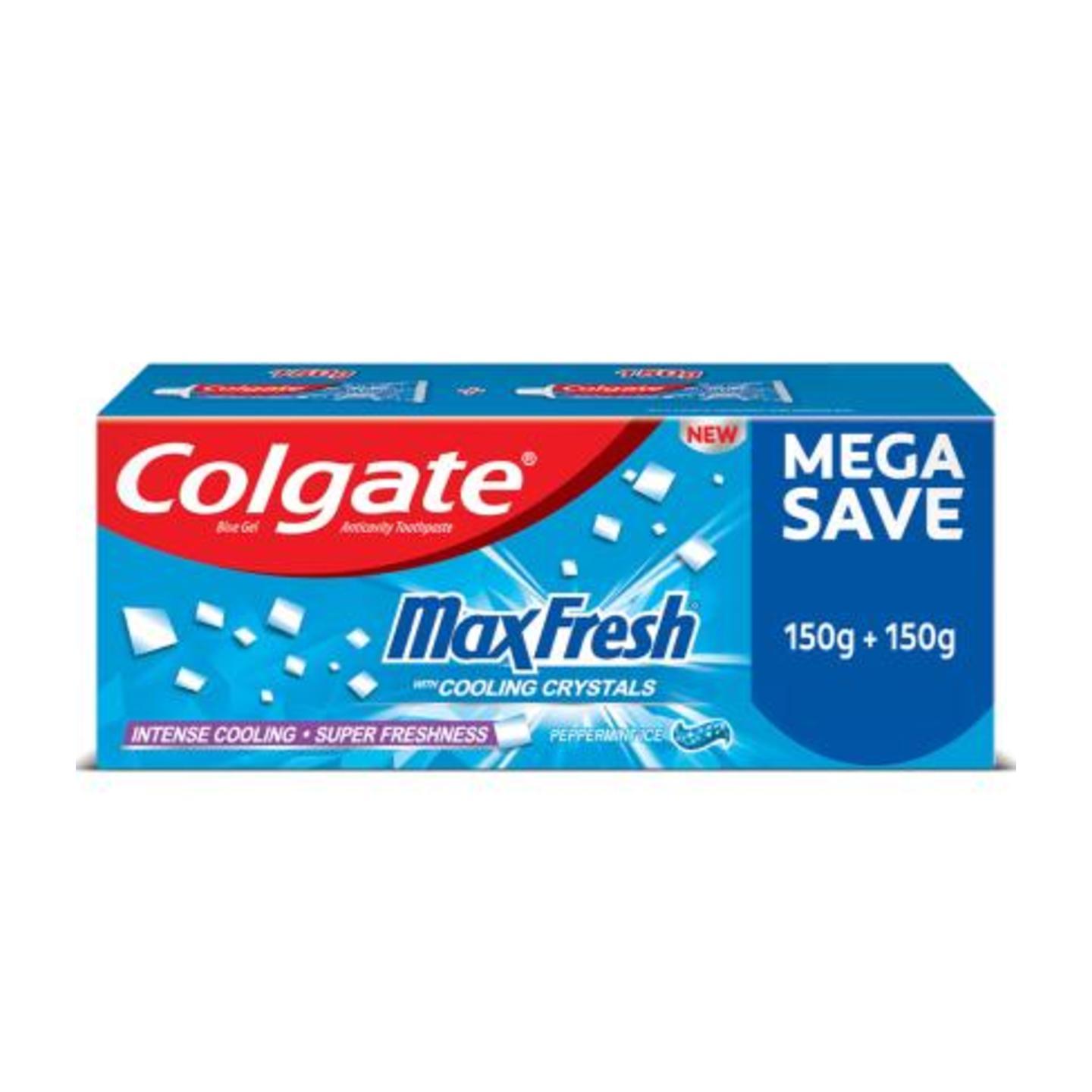 Colgate Maxfresh Peppermint Ice Blue Anticavity Toothpaste 150 g (Pack of 2) PM/BM 0.15/18